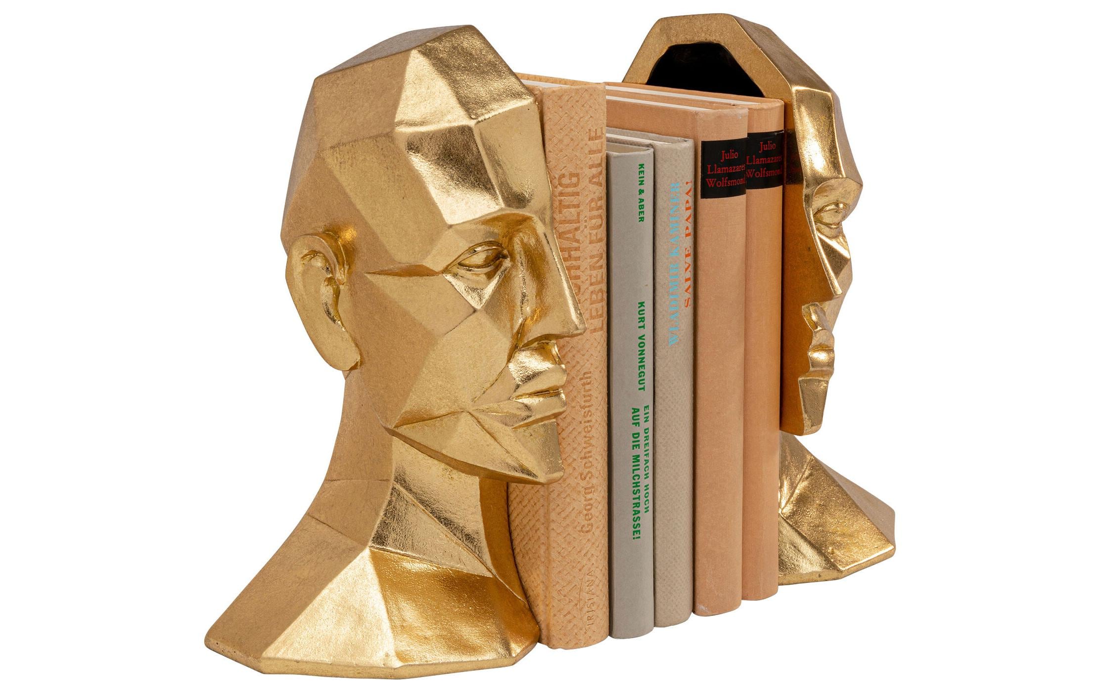 Kare Buchstütze Face 2er Set, Gold Kare Buchstütze Face 2er Set, Gold