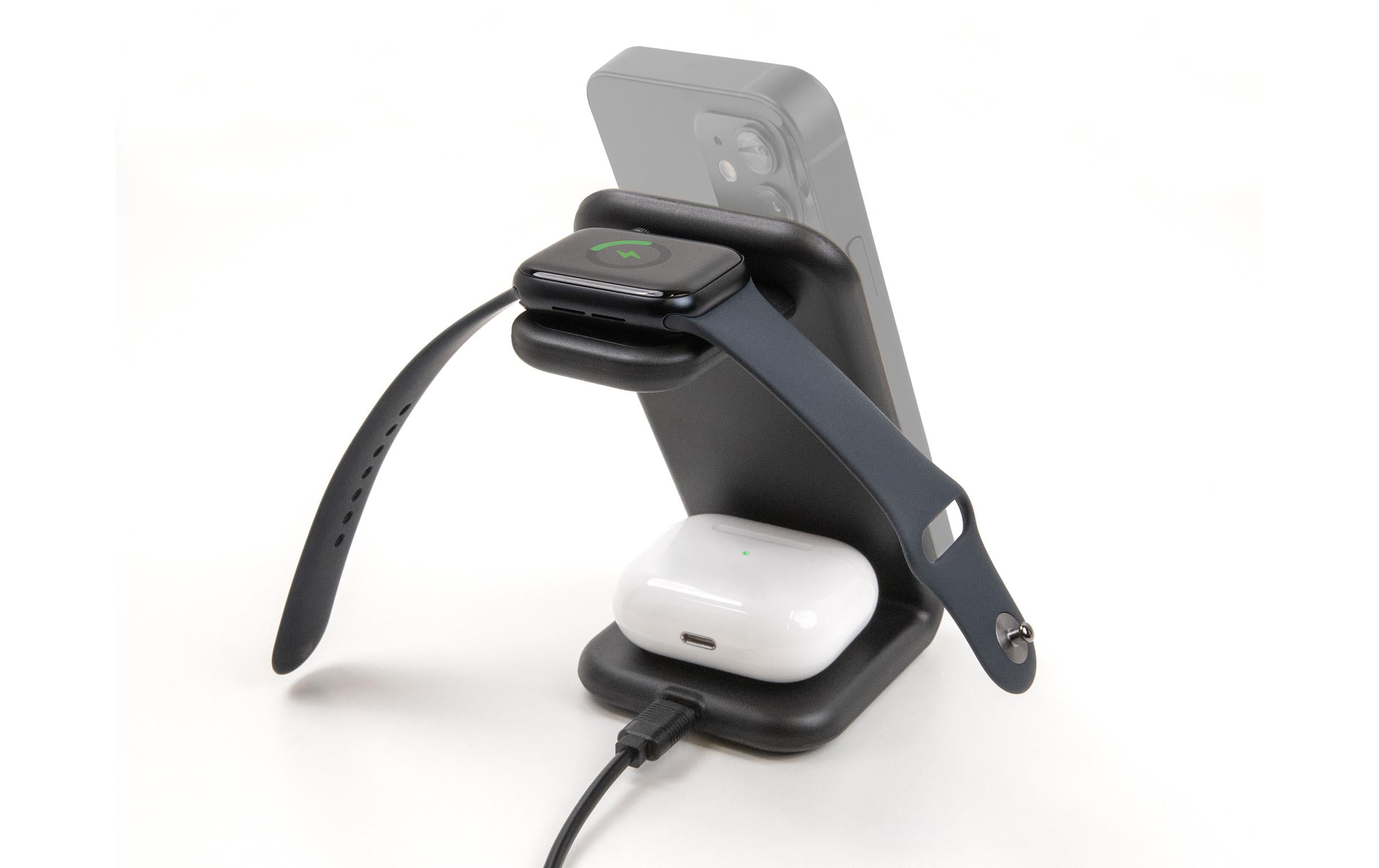 Delock Wireless Charger 3 in 1 mit 2 Ladespulen 5 W/5W/15 W