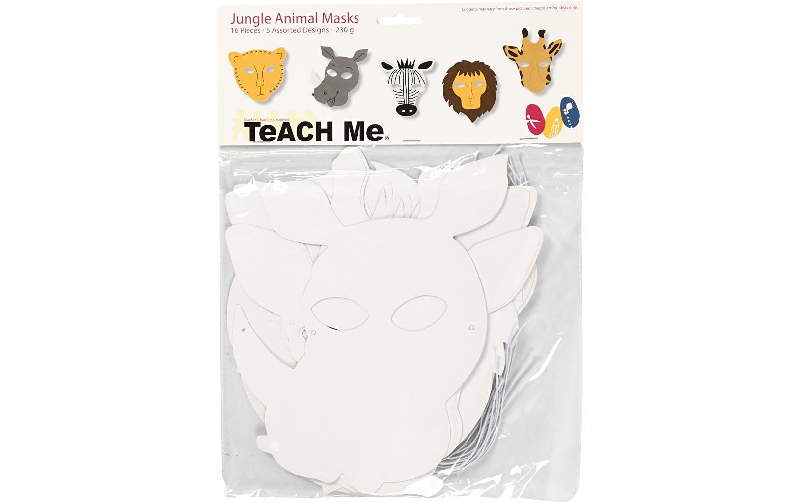 Creativ Company Partyaccessoire Masken Dschungel 16 Stück, Weiss