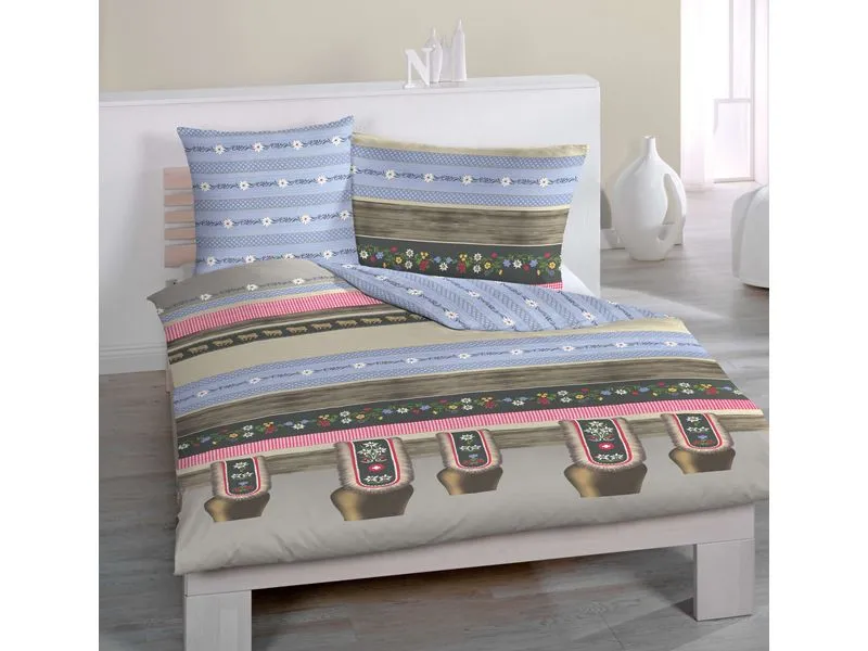 Home Fashion Duvetbezug Satin bedruckt Kuhglocken 160 x 210 cm