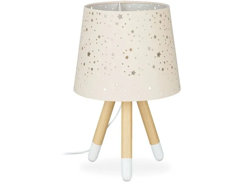 relaxdays Tischlampe Sterne Hellbraun