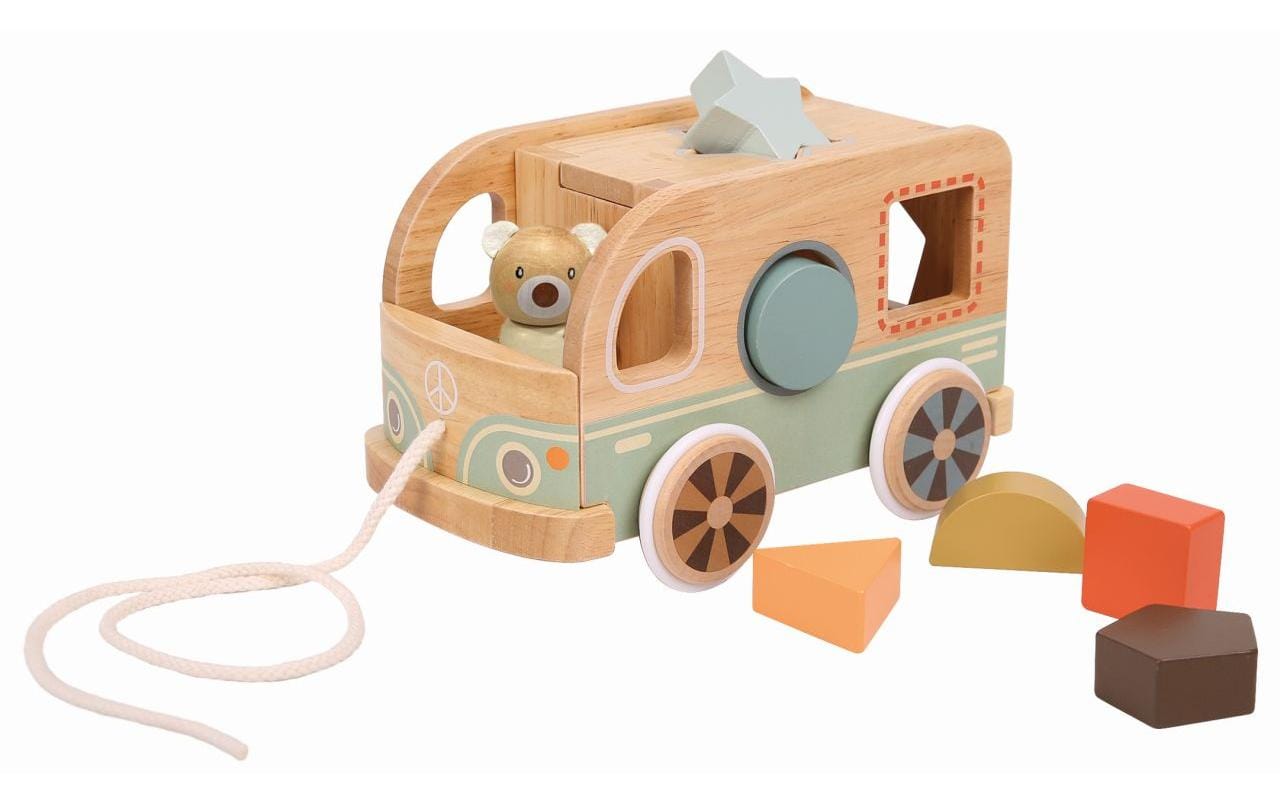 Spielba Holzspielwaren Nachziehspielzeug Bus Bär Spielba Holzspielwaren Nachziehspielzeug Bus Bär