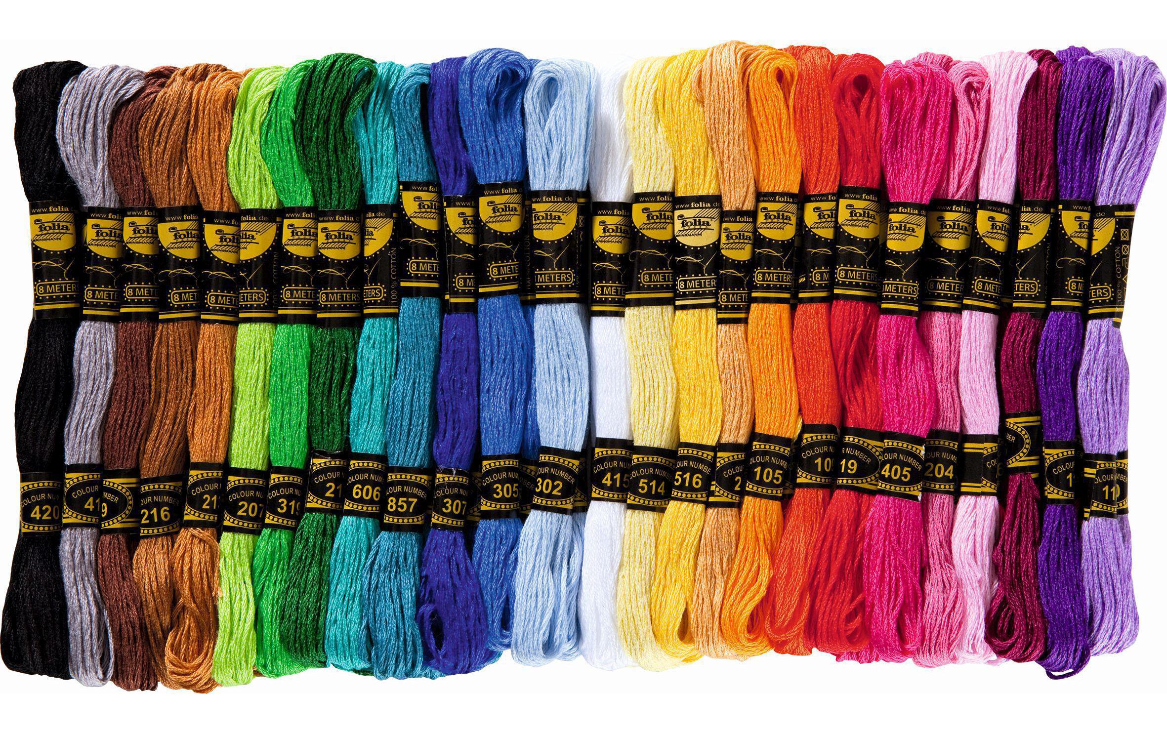 Folia Stickgarn Baumwolle, 52 Bündel à 8 m Folia Stickgarn Baumwolle, 52 Bündel à 8 m