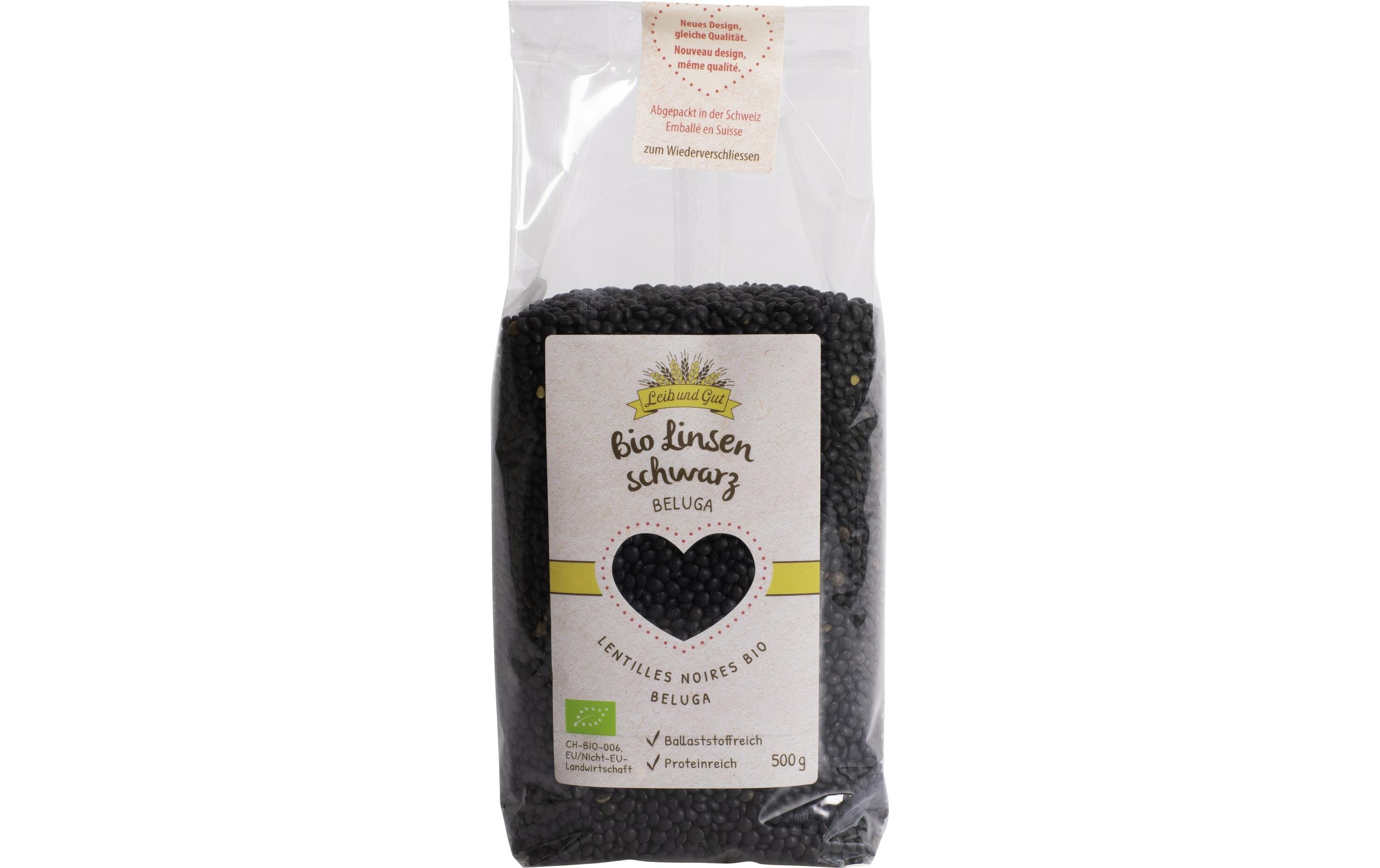 Leib und Gut Bio Linsen schwarz Beluga 500 g