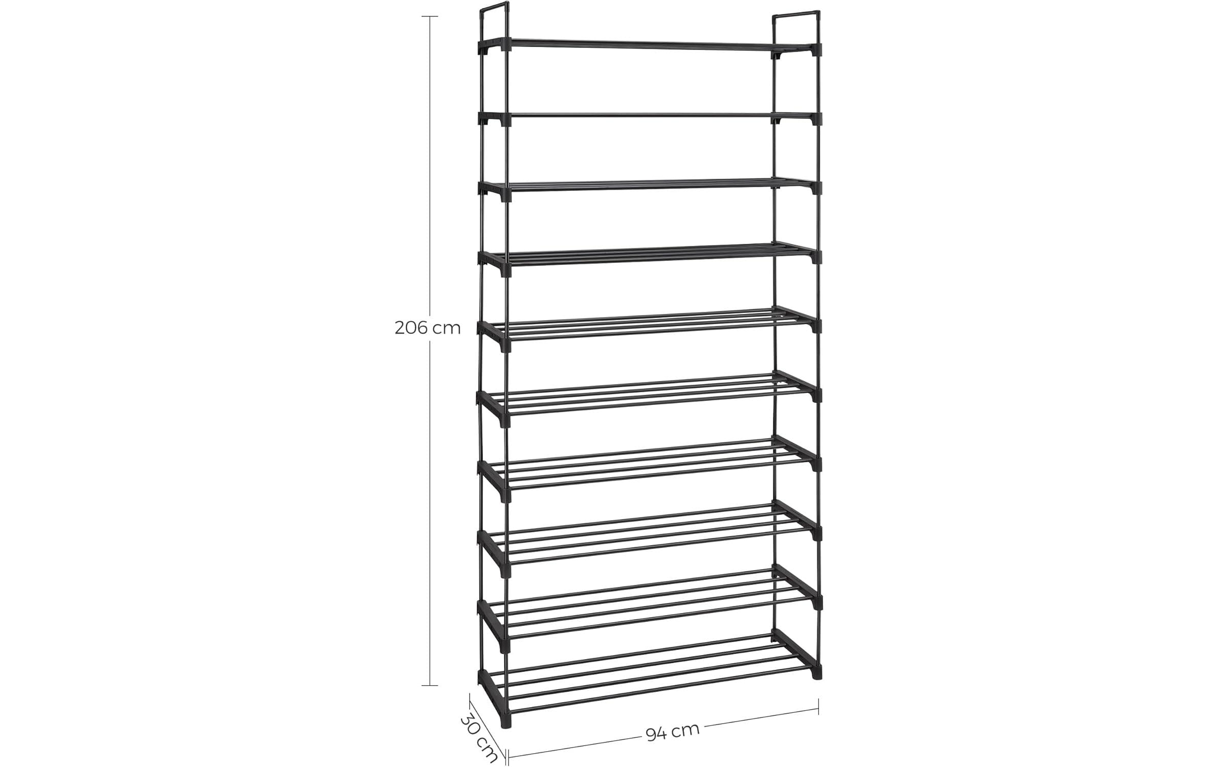 Songmics Schuhregal 92 x 194 cm, Schwarz