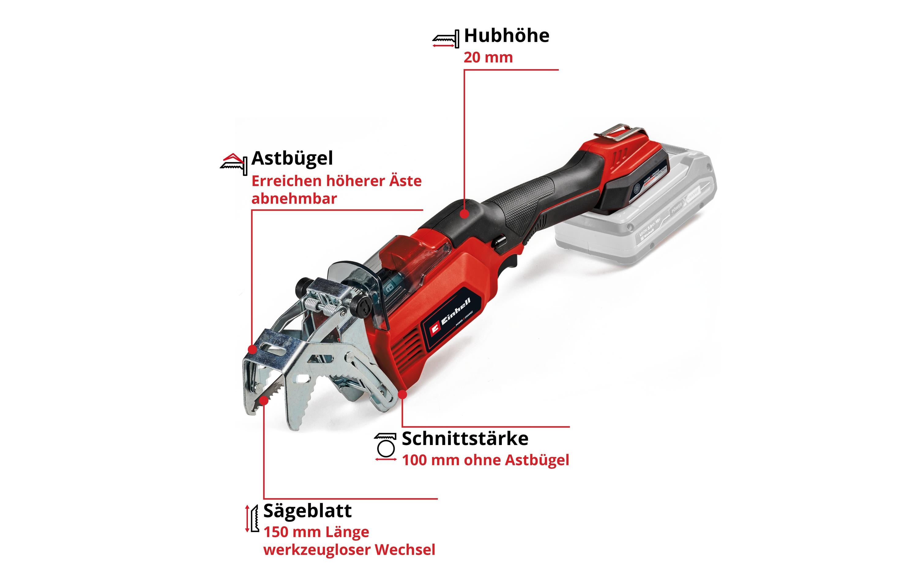Einhell Akku-Astsäge GE-GS 18/150 Li-Solo