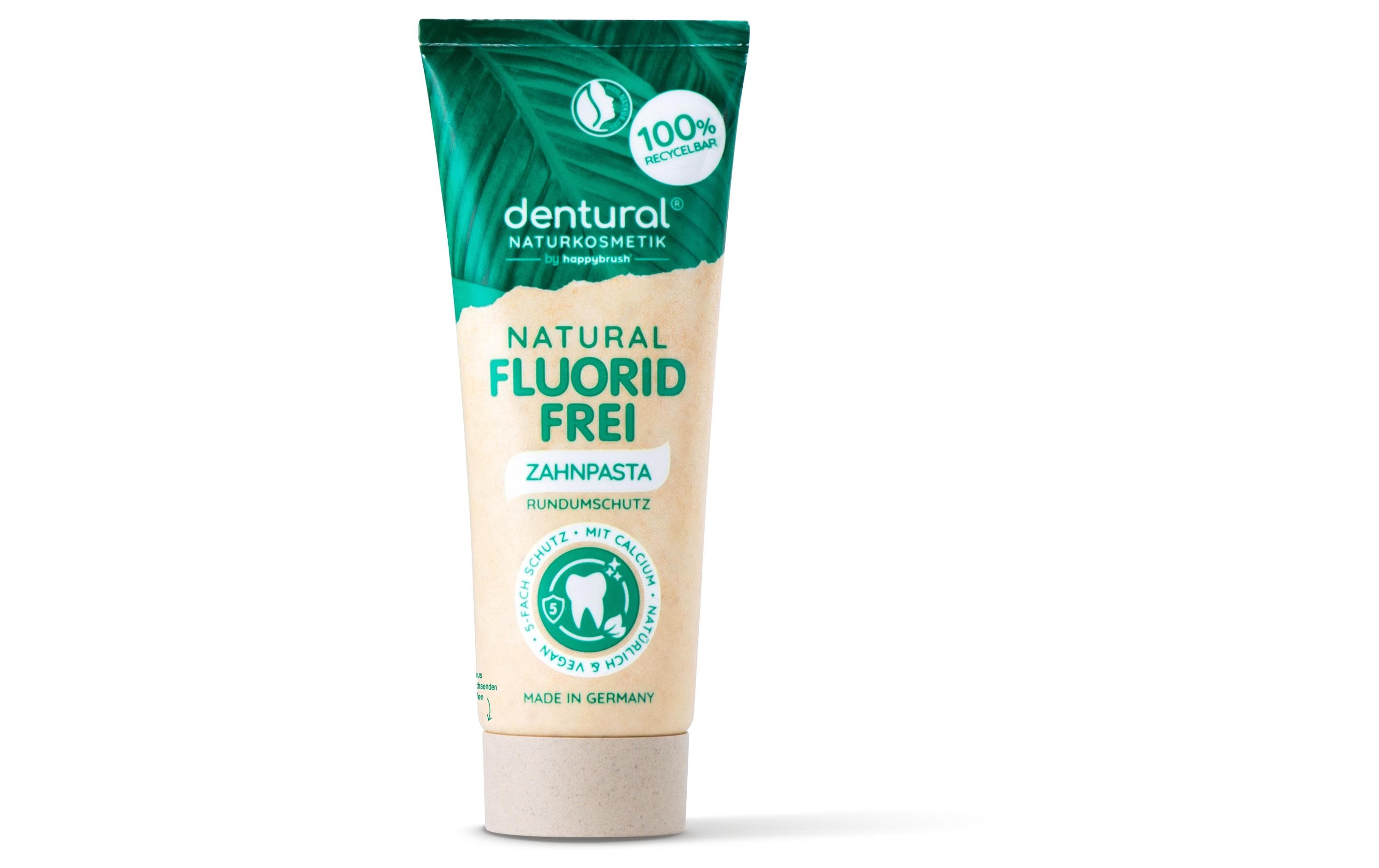 happybrush Zahnpasta Dentural Natural Fluoridfrei 75 ml