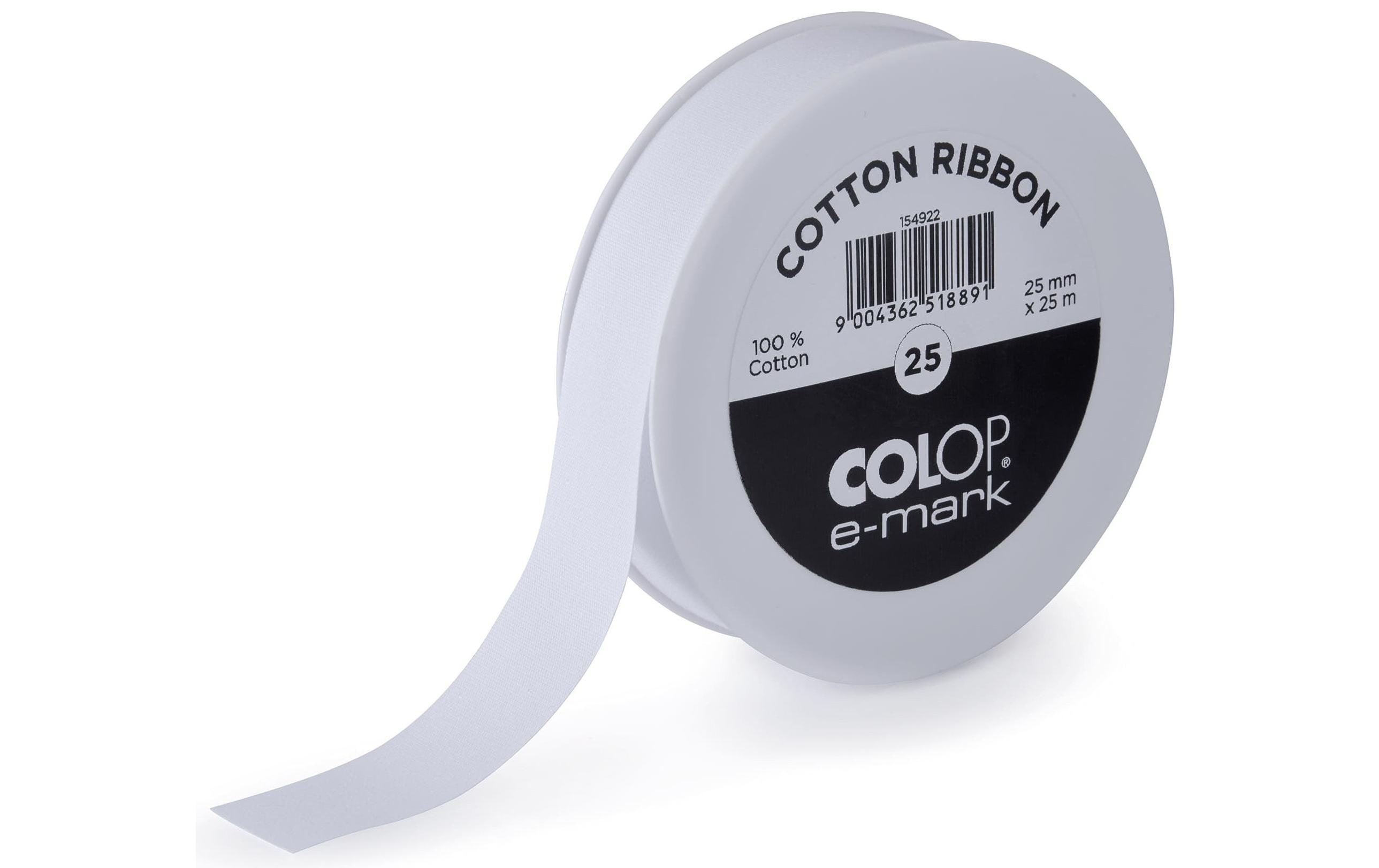 Colop Textilband e-mark 25 mm x 25 m, Weiss Colop Textilband e-mark 25 mm x 25 m, Weiss