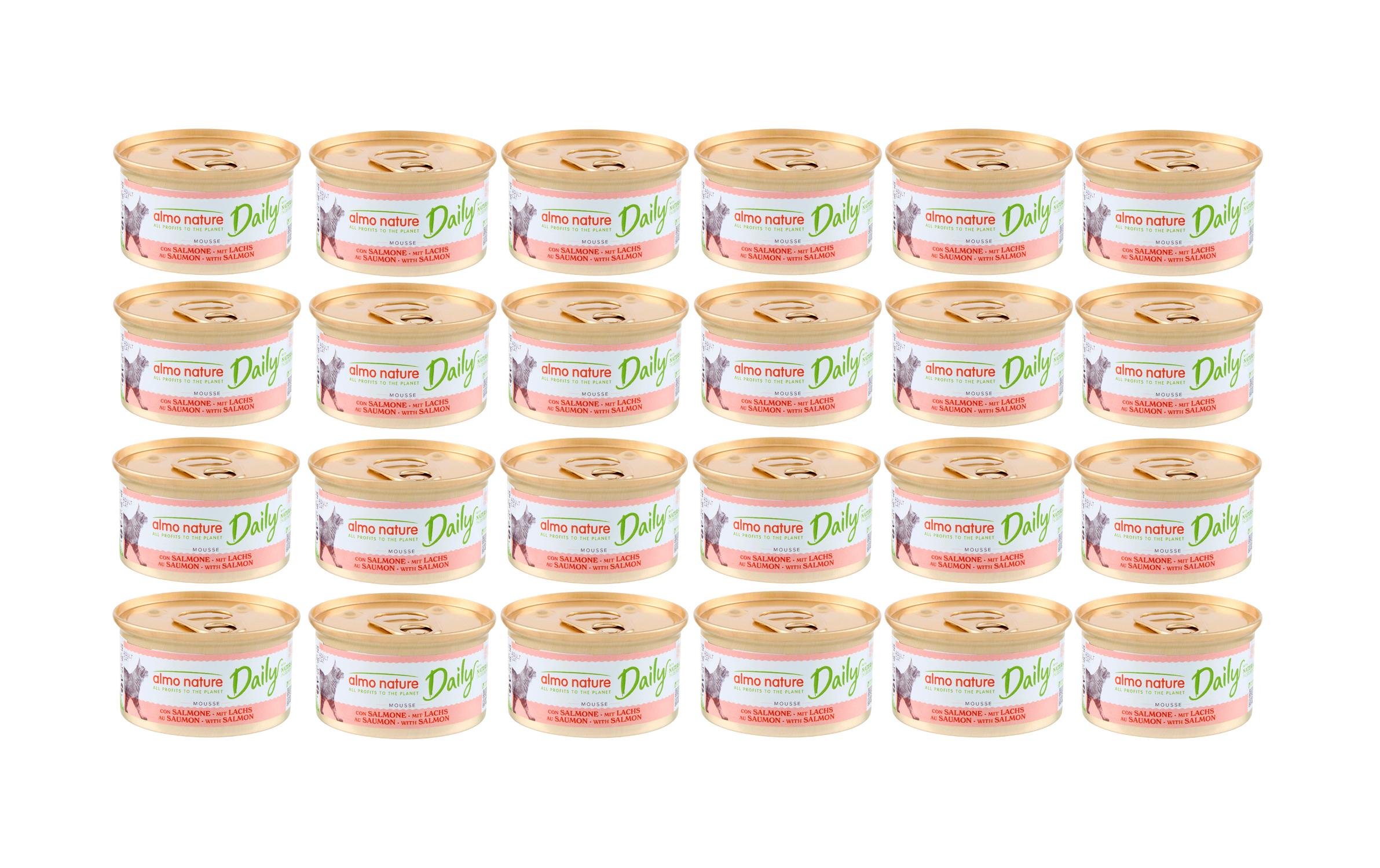 Almo Nature Nassfutter Daily Mousse mit Lachs 24 x 85g