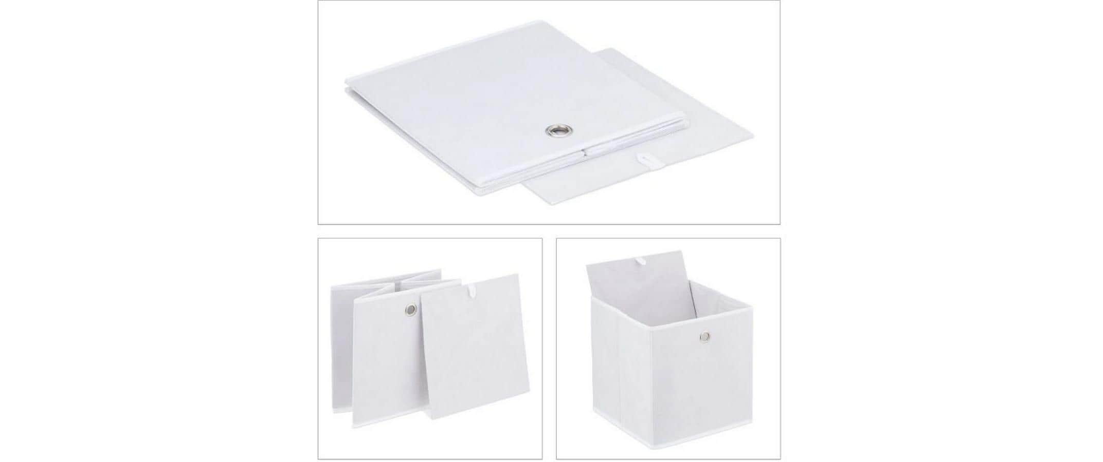 relaxdays Aufbewahrungsbox 4er Set Weiss