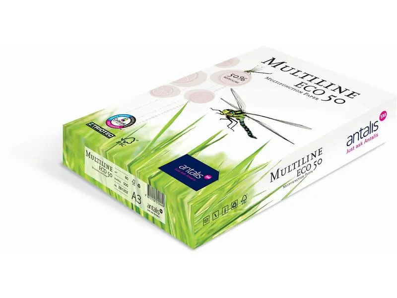 Antalis Kopierpapier Multiline Eco 50 A3, Weiss, 80 g/m²,500 Blatt Antalis Kopierpapier Multiline Eco 50 A3, Weiss, 80 g/m²,500 Blatt