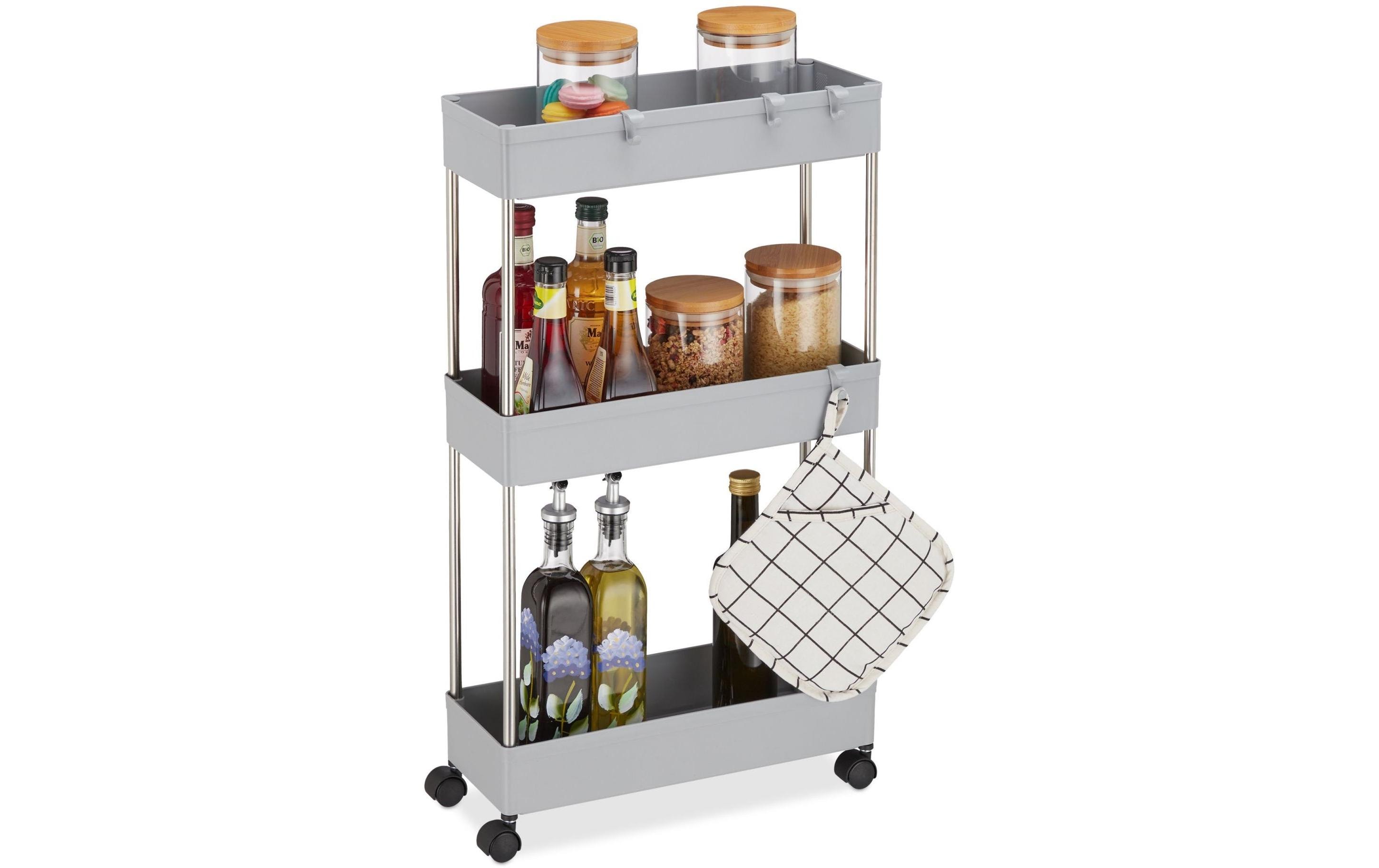 relaxdays Nischenwagen 15.5 x 70 x 40.5 cm, Grau relaxdays Nischenwagen 15.5 x 70 x 40.5 cm, Grau