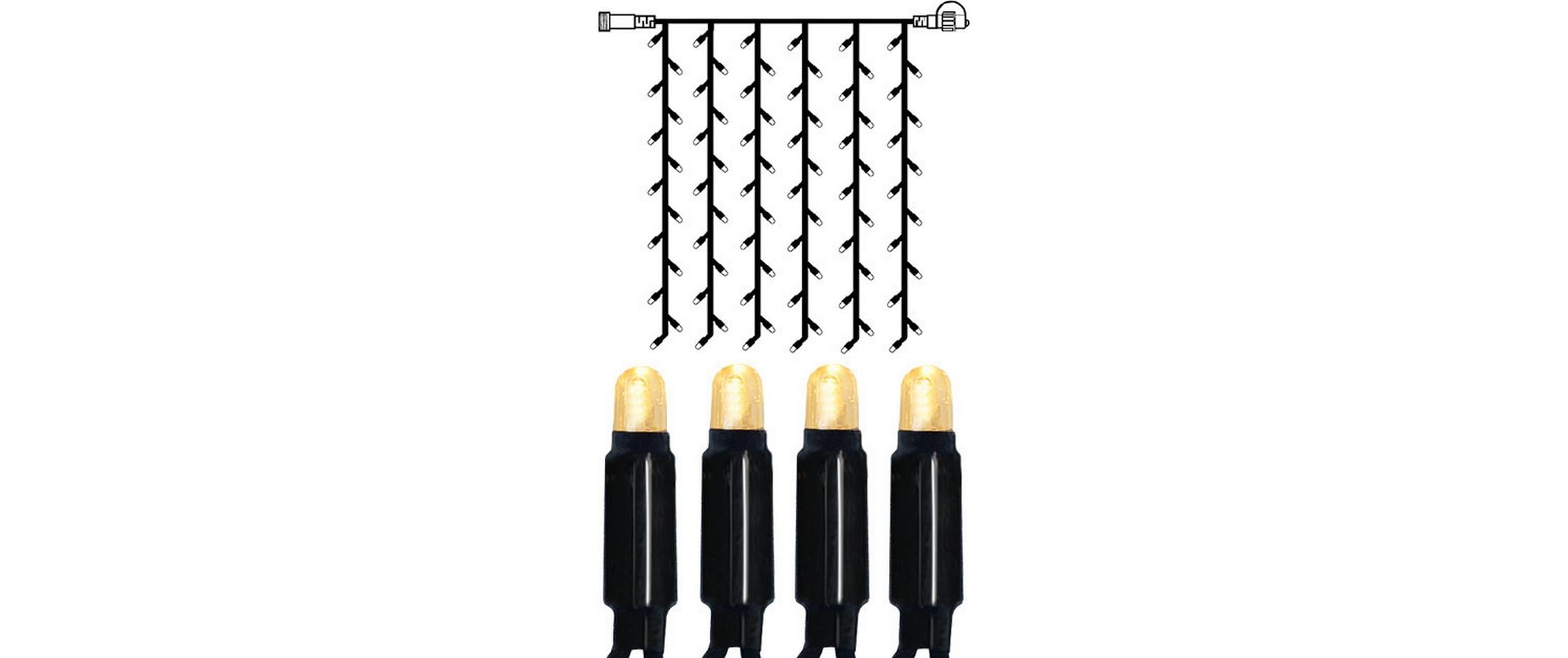 Star Trading System 24 Extra, Vorhang, 100 cm x 100 cm Schwarz, Warmweiss