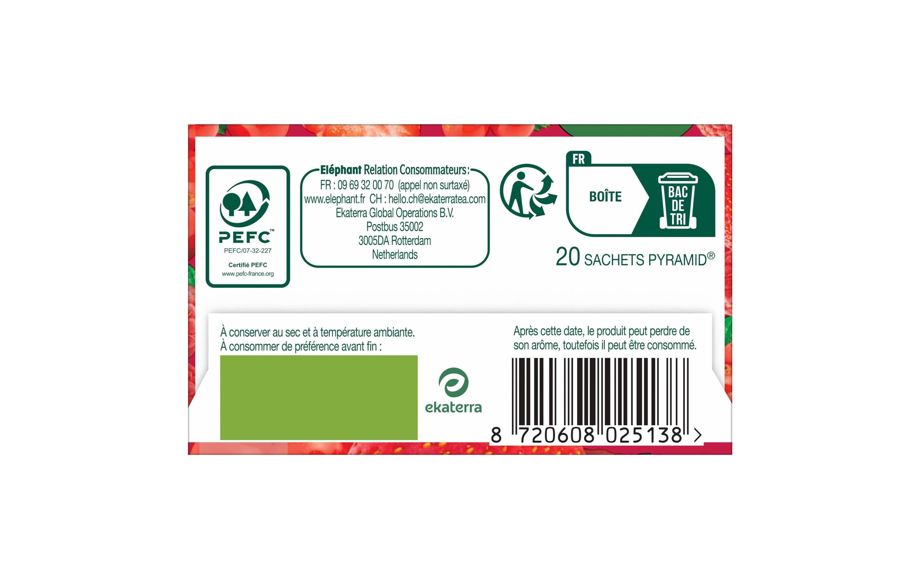 Eléphant Teebeutel Infusion Fruit Rouges 20 Stück