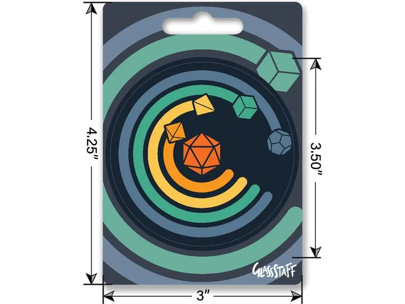 Glass Staff Circle of Dice Sticker Mehrfarbig
