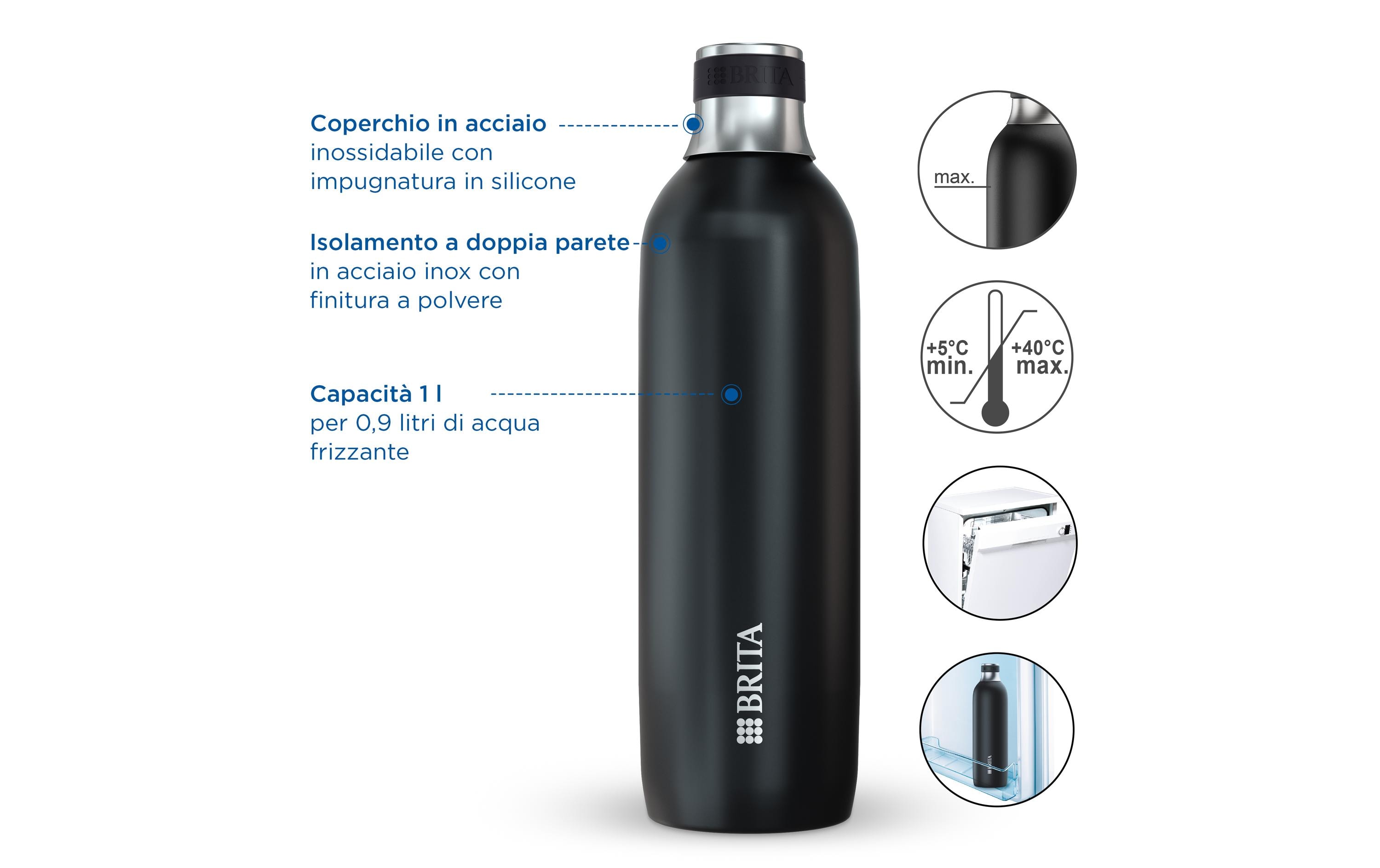 BRITA Flasche Soda Trio 1 l Schwarz