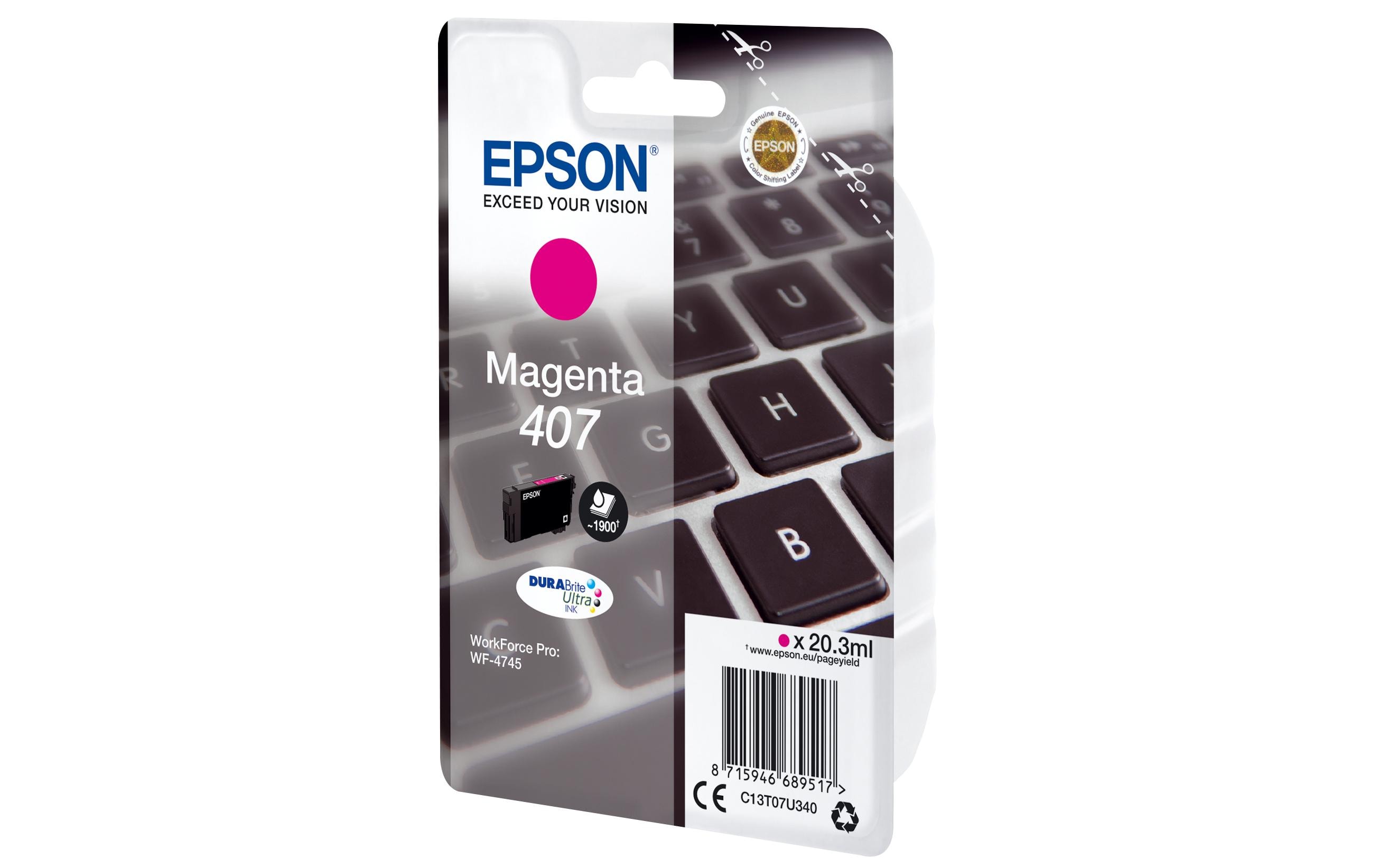 Epson Tinte 407 / C13T07U340 Magenta