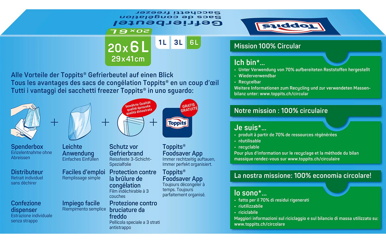 Toppits Gefrierbeutel 20 Stück