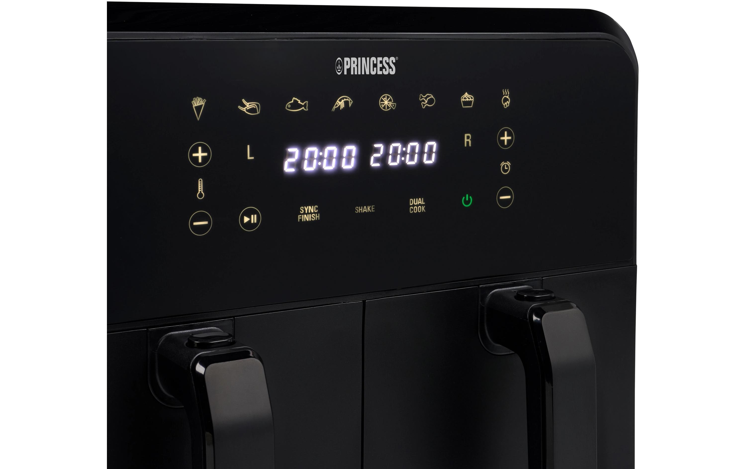 Princess Heissluft-Fritteuse 182068 Double Basket Airfryer 8 l