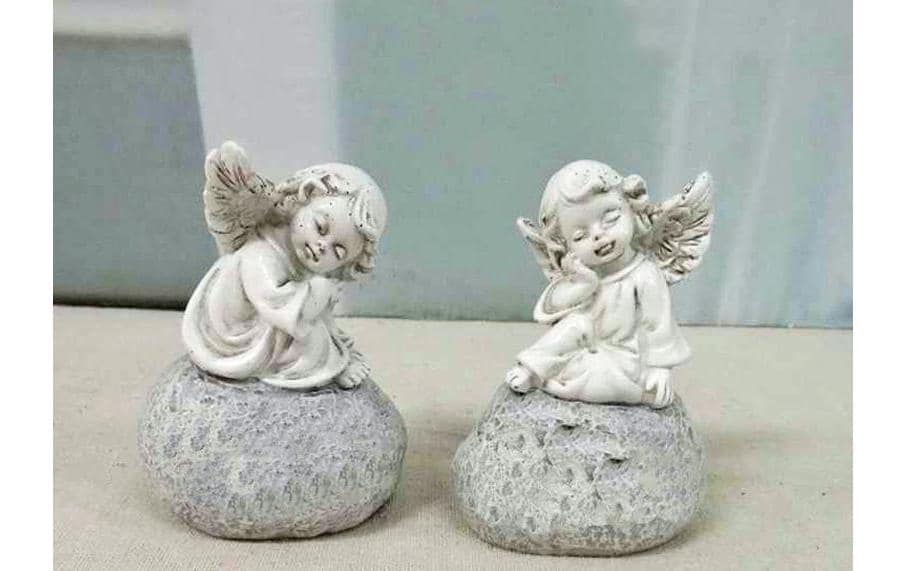 Dameco Grabdekoration Engel 2 Stück, 4.2 x 5.8 x 8 cm