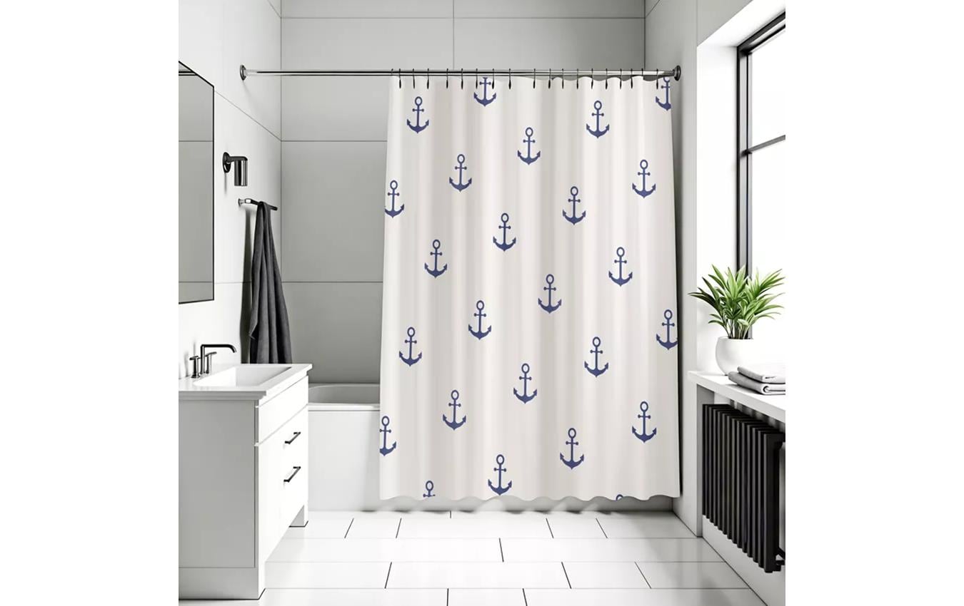 diaqua® Duschvorhang Anchor 120 x 200 cm, Blau/Weiss