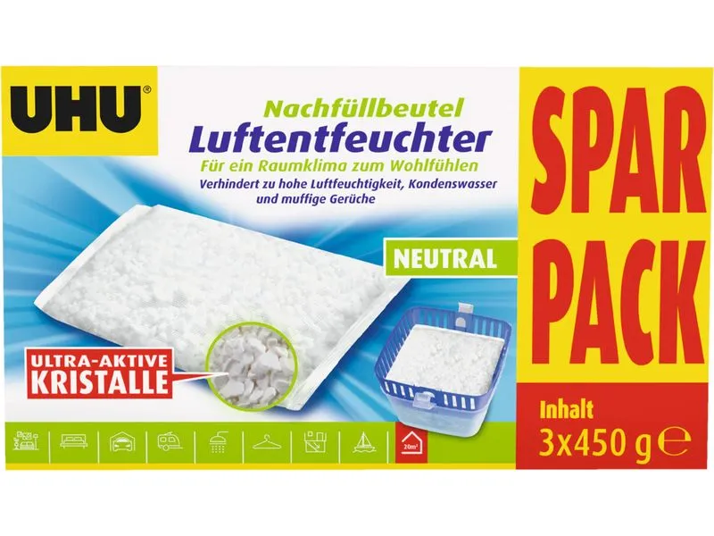UHU Luftentfeuchter Nachfüllbeutel 3 x 450 g UHU Luftentfeuchter Nachfüllbeutel 3 x 450 g