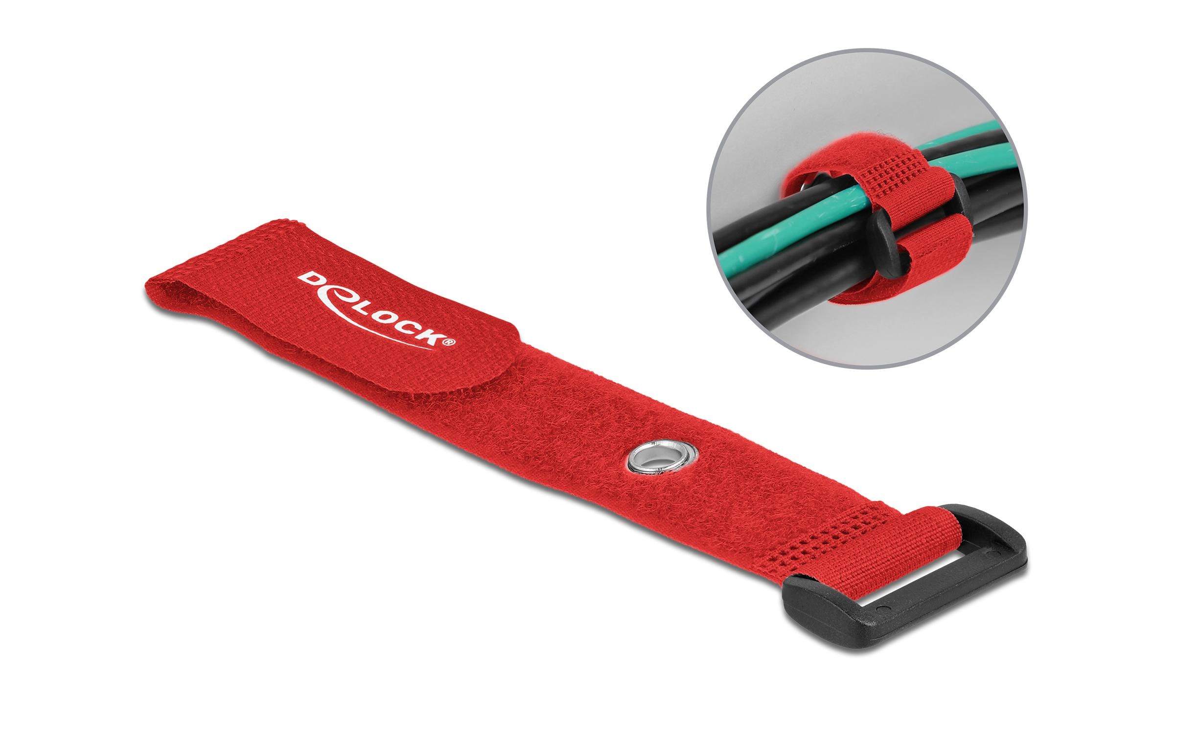Delock Klettkabelbinder Rot 190 mm x 25 mm 5 Stück