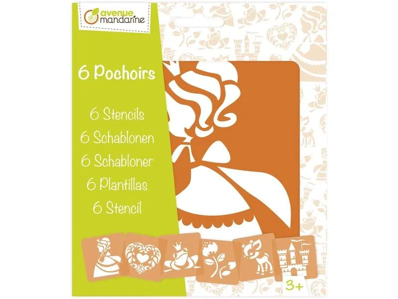 Avenue Mandarine Schablone 15 x 15 cm, Prinzessin Avenue Mandarine Schablone 15 x 15 cm, Prinzessin