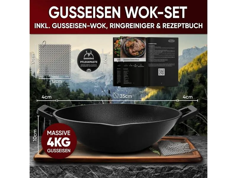 Gusskoenig Eingebrannte Wokpfanne 36 cm Gusskoenig Eingebrannte Wokpfanne 36 cm