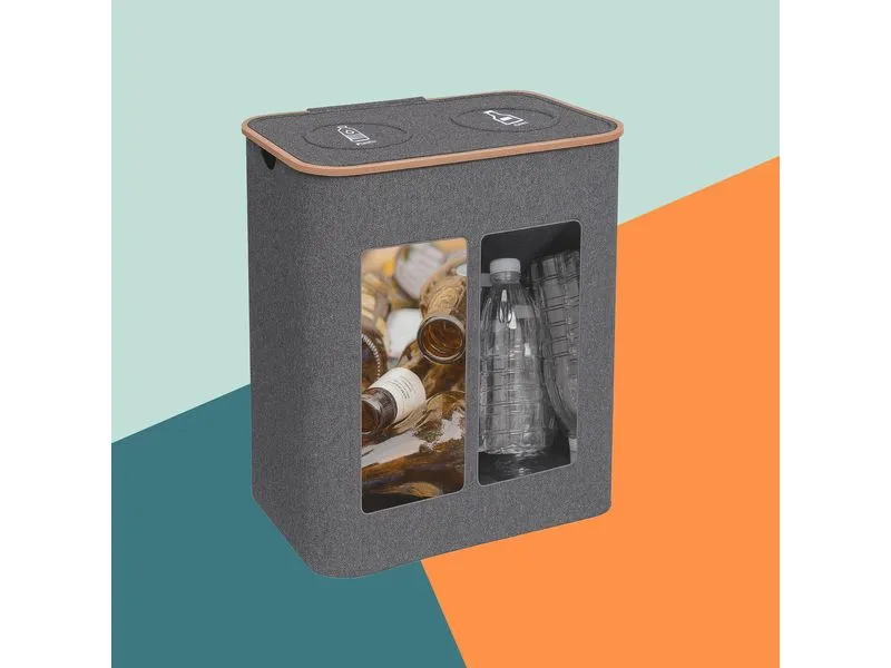 relaxdays Recyclingbehälter 170 L Grau
