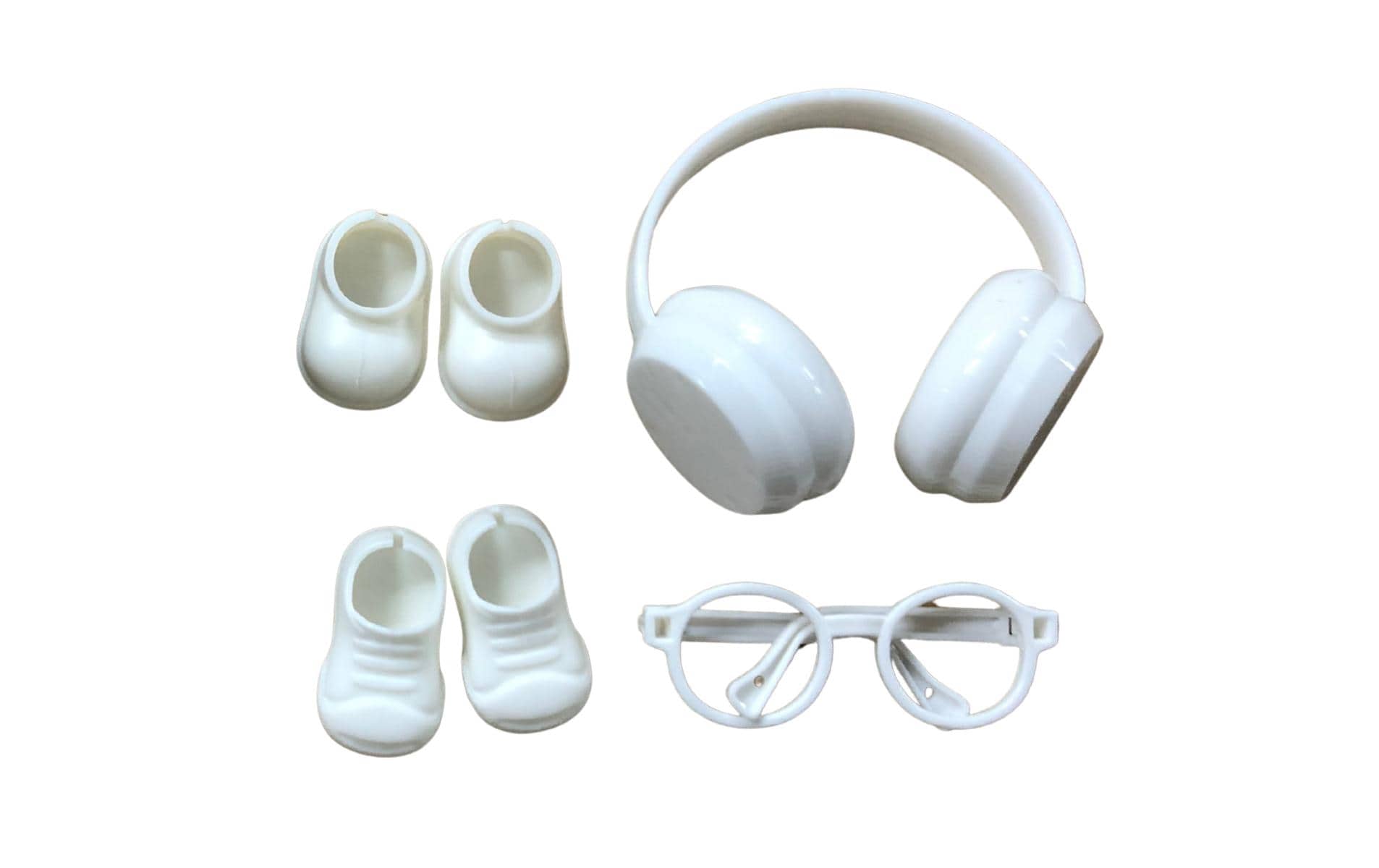 Nize Puppenkleidung Labubu Accessoire-Set Nerdy, Weiss