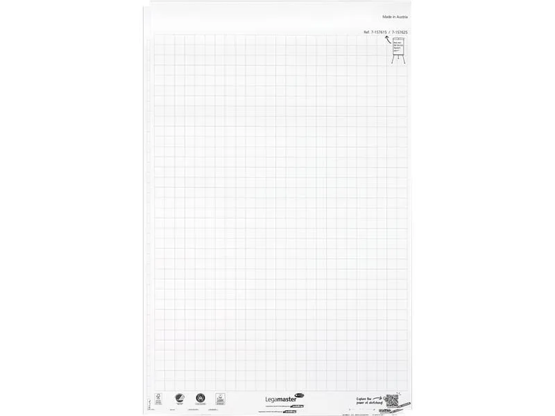 Legamaster Papierblock kariert 65 x 98 cm Hochweiss 2 Stück x 50 Blatt Legamaster Papierblock kariert 65 x 98 cm Hochweiss 2 Stück x 50 Blatt