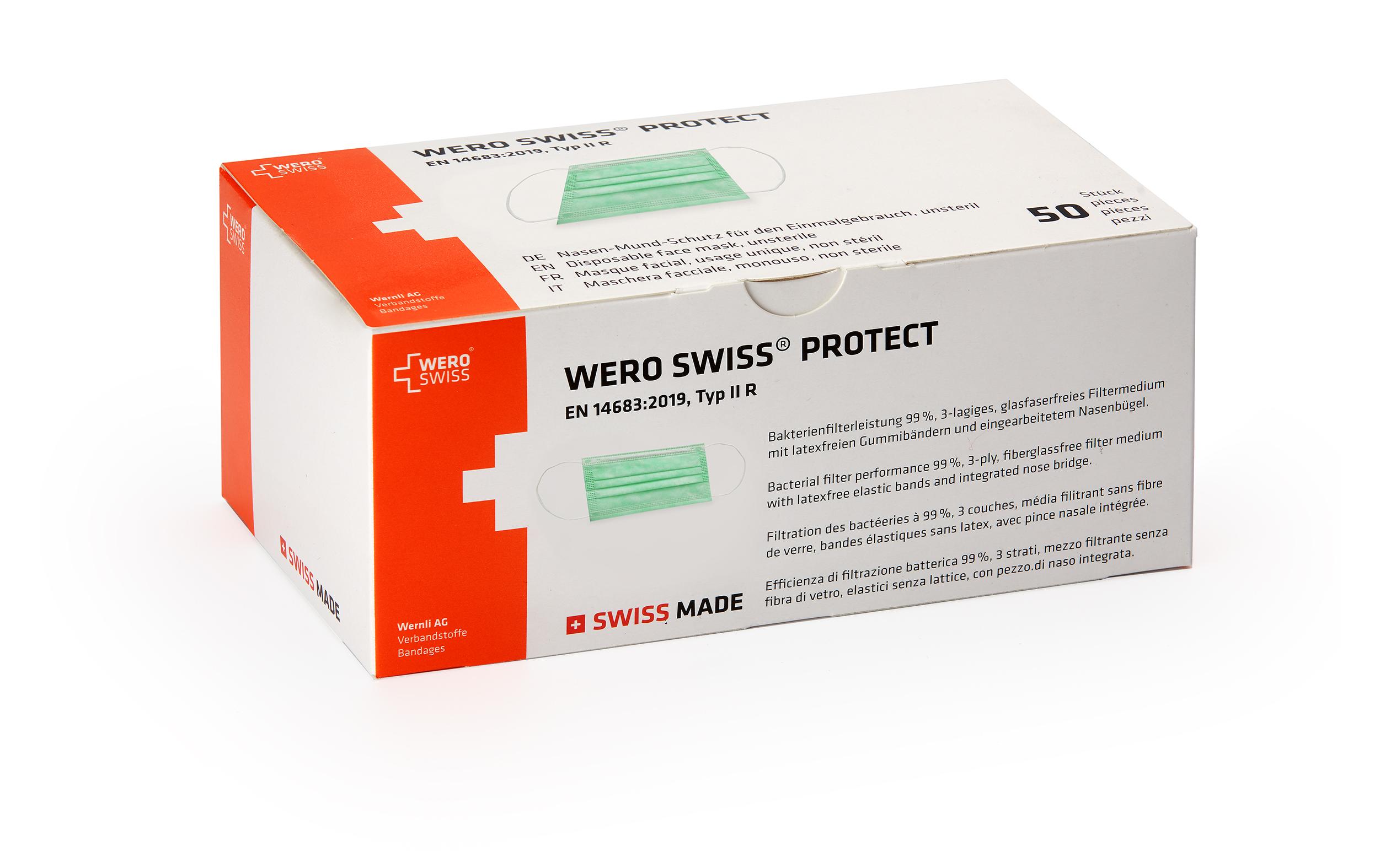 WERO SWISS PROTECT Hygienemaske Typ IIR, 50 Stück