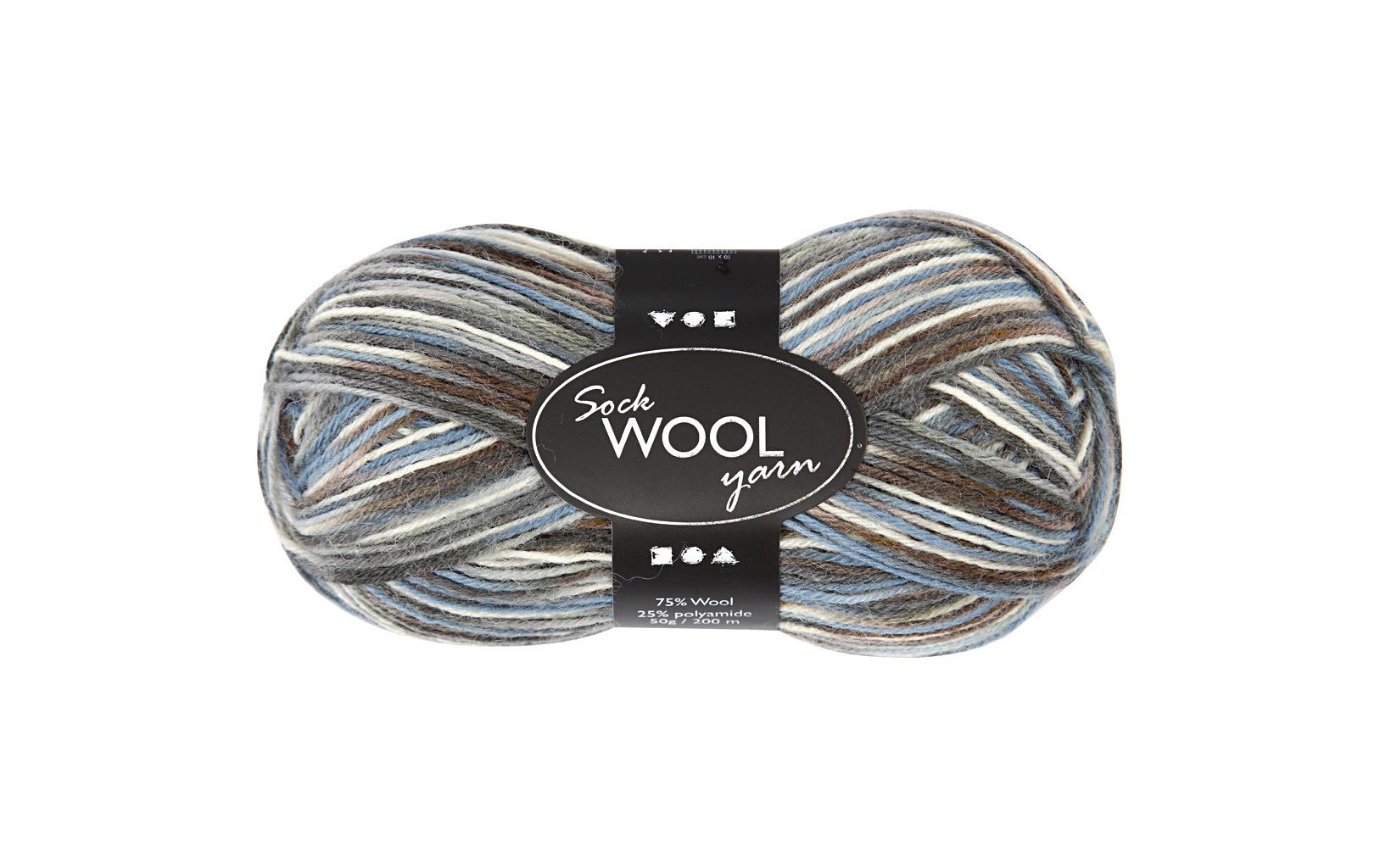 Creativ Company Wolle 50 g für Socken, Blau/Grau Creativ Company Wolle 50 g für Socken, Blau/Grau