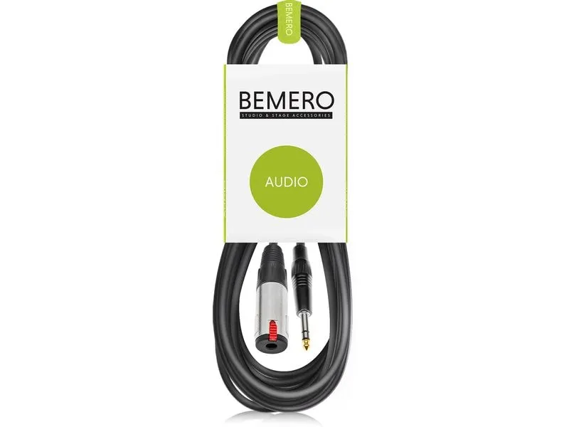 Bemero 6.3 Klinkenstecker - 6.3 Klinkenkupplung 10 m, Schwarz