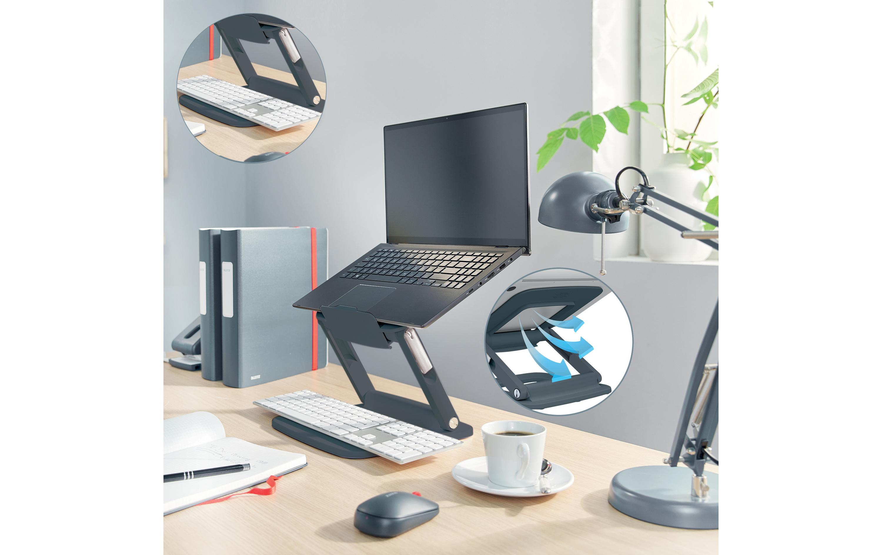 Leitz Notebook-Ständer Dunkelgrau, 80% recycelter Kunststoff