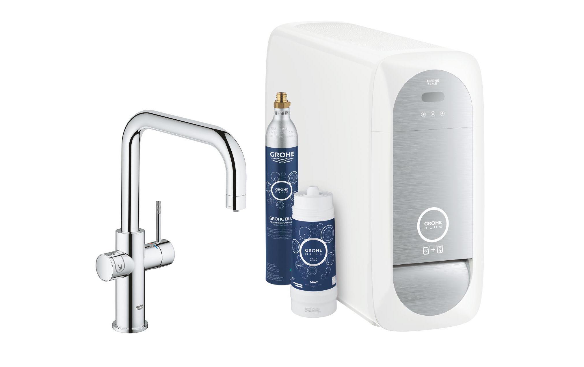 GROHE Küchenarmatur Blue Home U-Auslauf, Starter Kit, Chrom