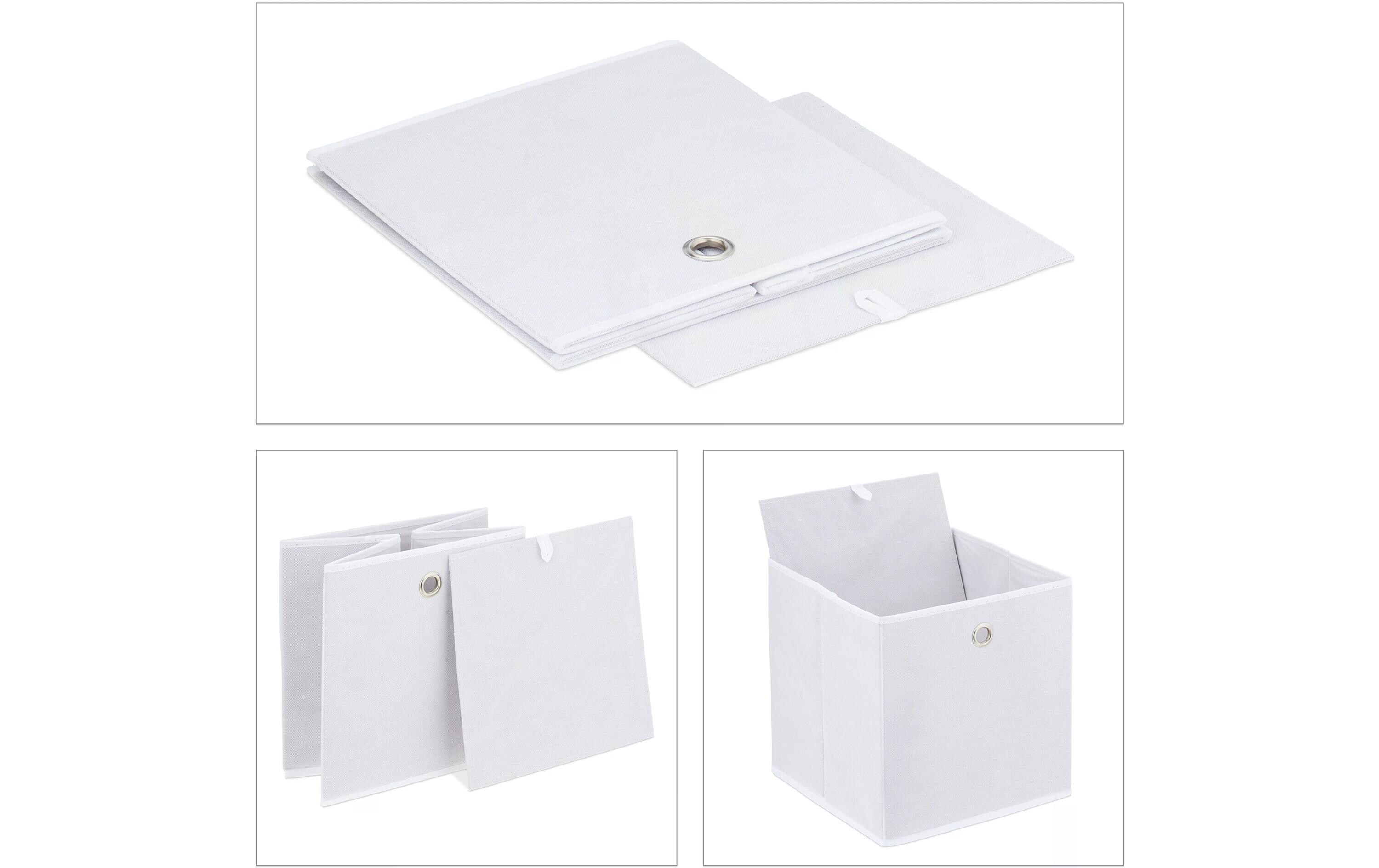 relaxdays Aufbewahrungsbox 4er Set Weiss