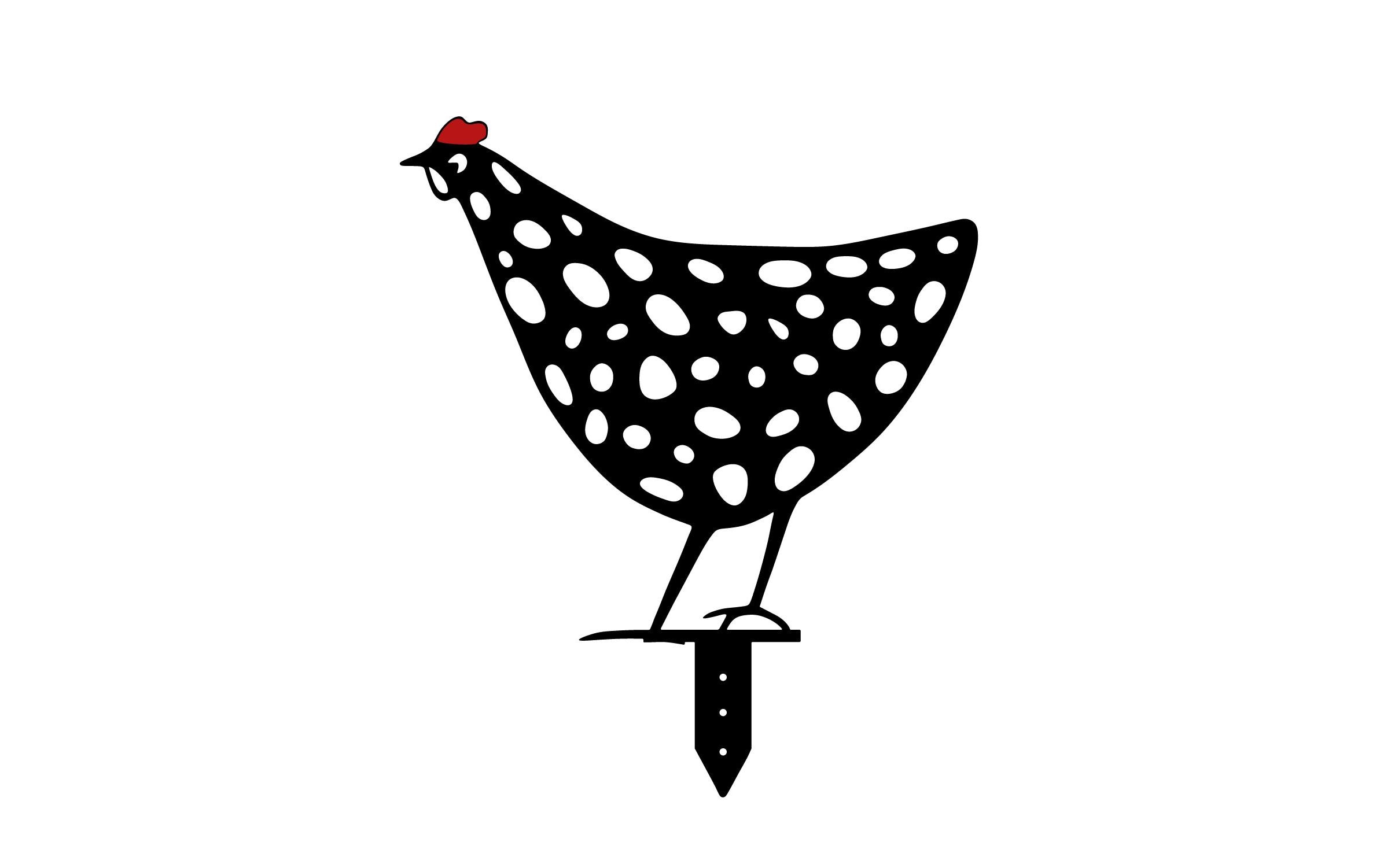 Wallxpert Gartenstecker Huhn 30 cm, 5er Set, Schwarz