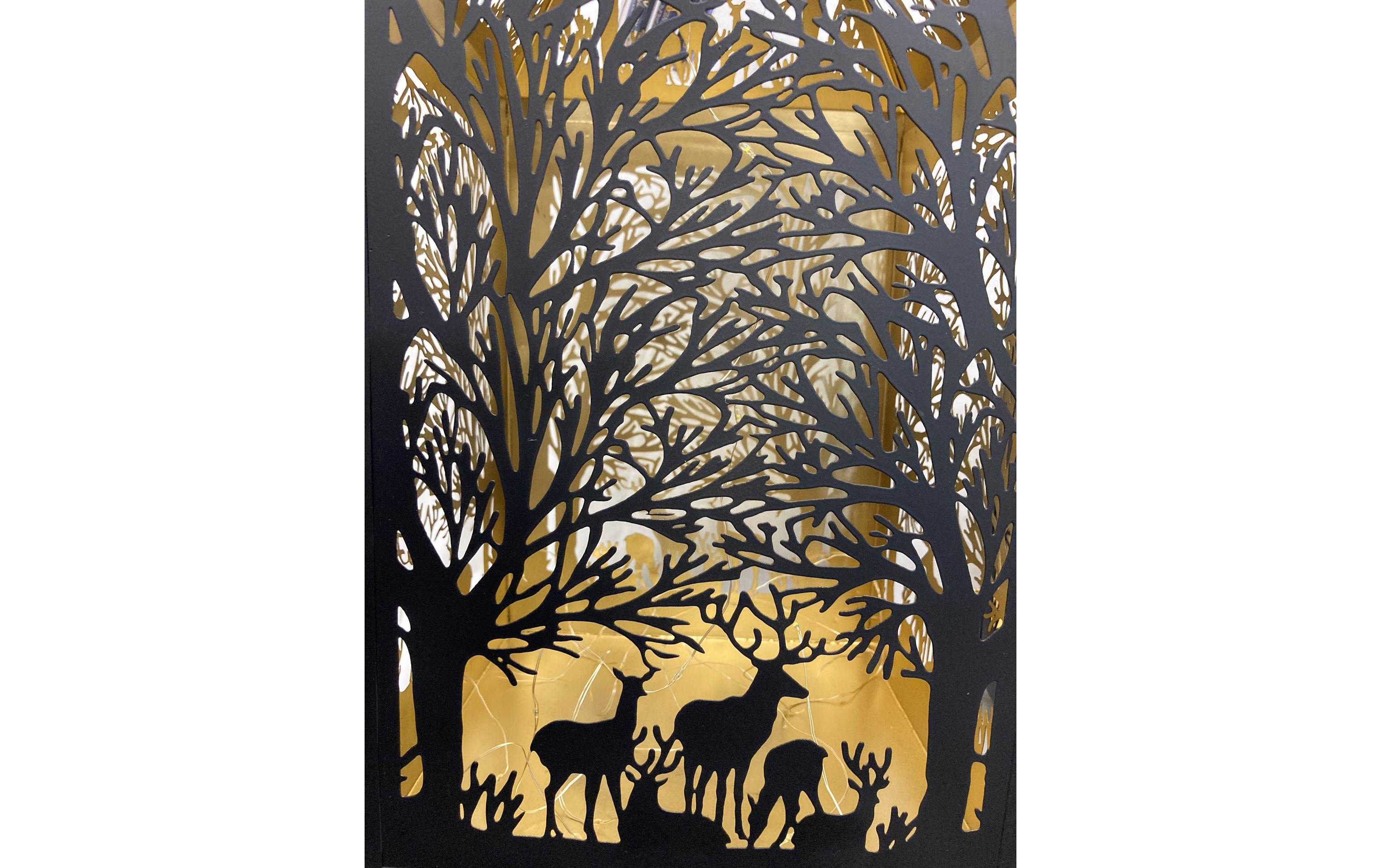 Dameco Laterne Forest 2 Stück, 41 cm/56 cm, Gold/Schwarz