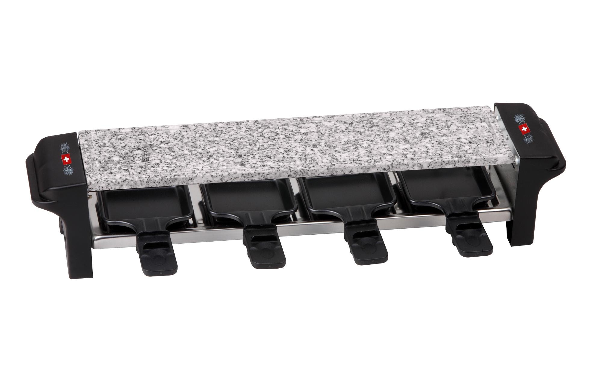 Nouvel Racletteofen Edelweiss-Flagge Schwarz, 4 Personen Nouvel Racletteofen Edelweiss-Flagge Schwarz, 4 Personen