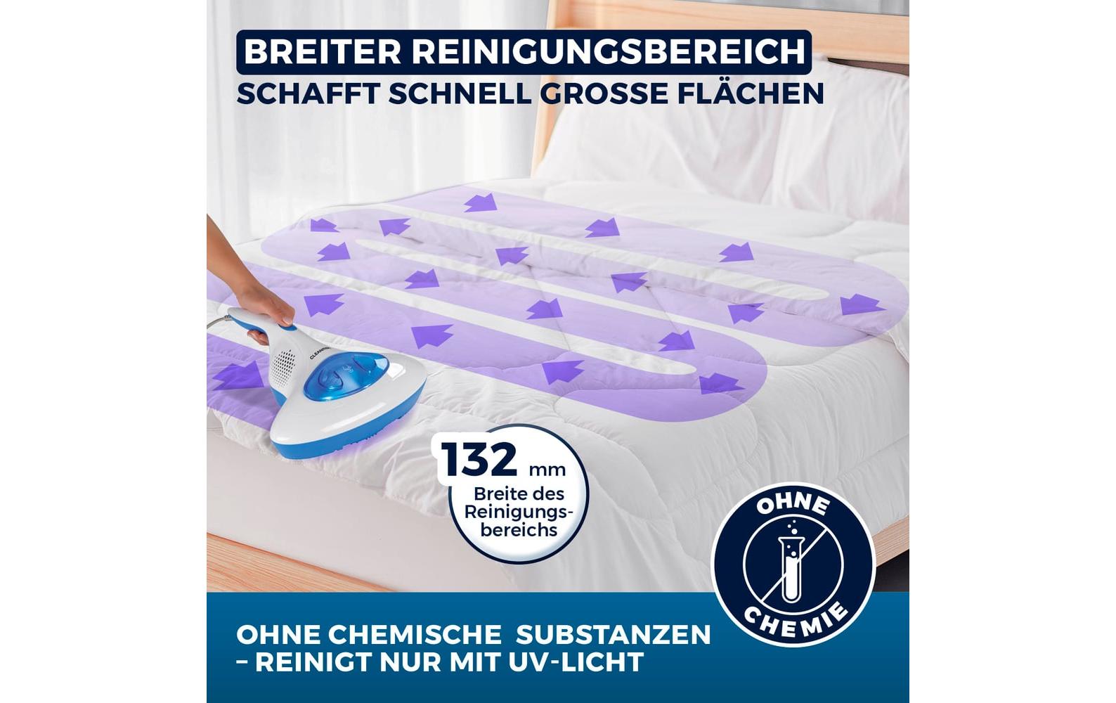CLEANmaxx Milben-Handstaubsauger mit UV-C-Licht 300W Blau/Weiss