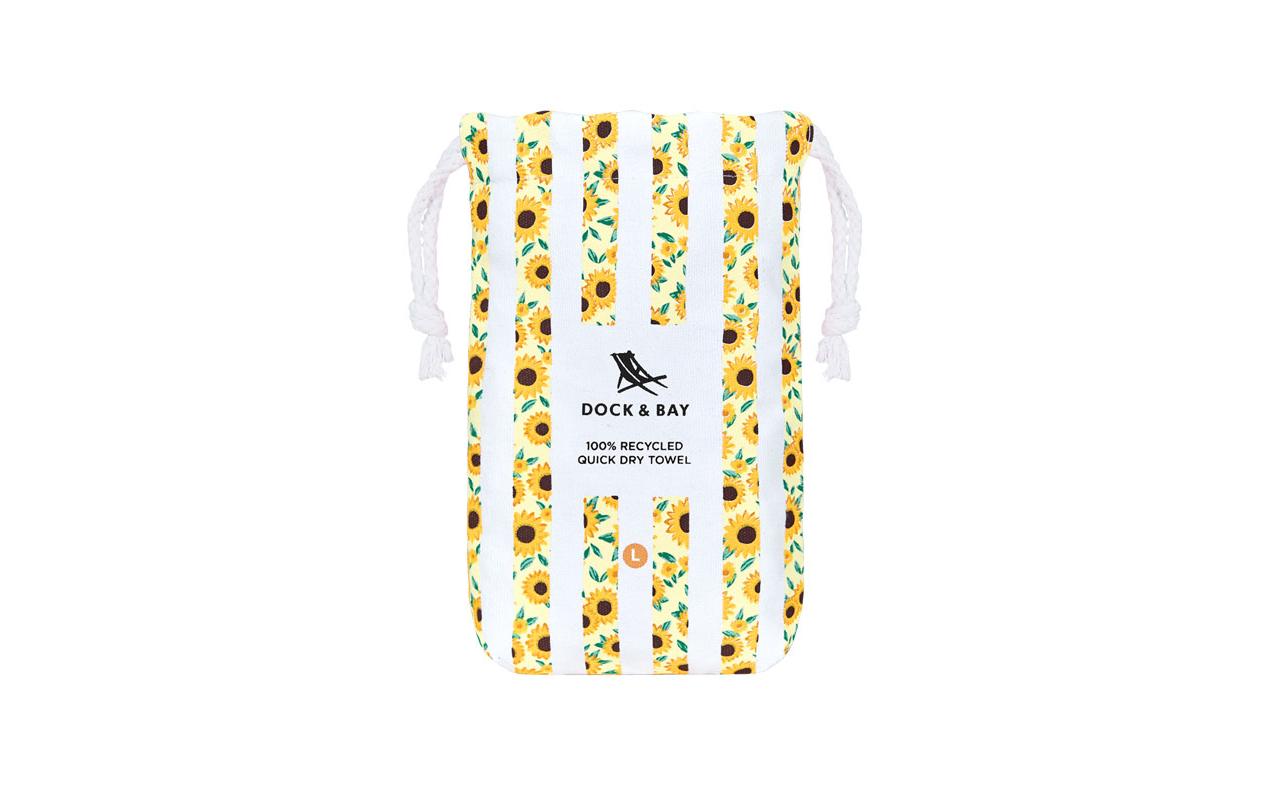 Dock & Bay Strandtuch Sunny Sunflower L, Gelb, Weiss