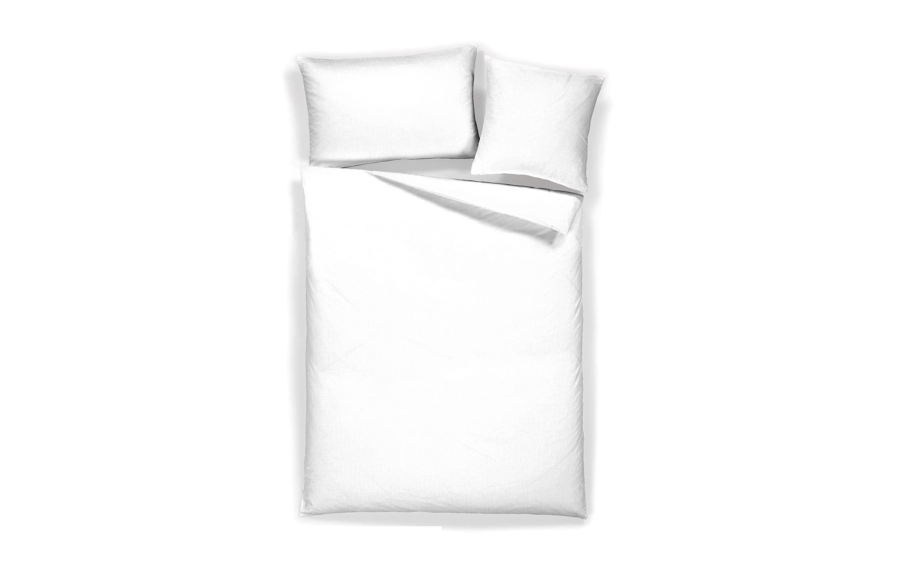 Home Fashion Duvetbezug Halbleinen uni weiss 160 x 210 cm