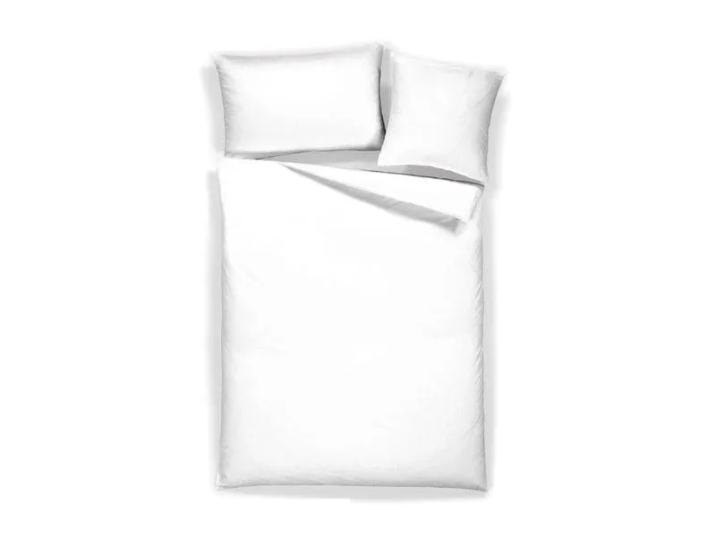 Home Fashion Duvetbezug Halbleinen uni weiss 160 x 210 cm