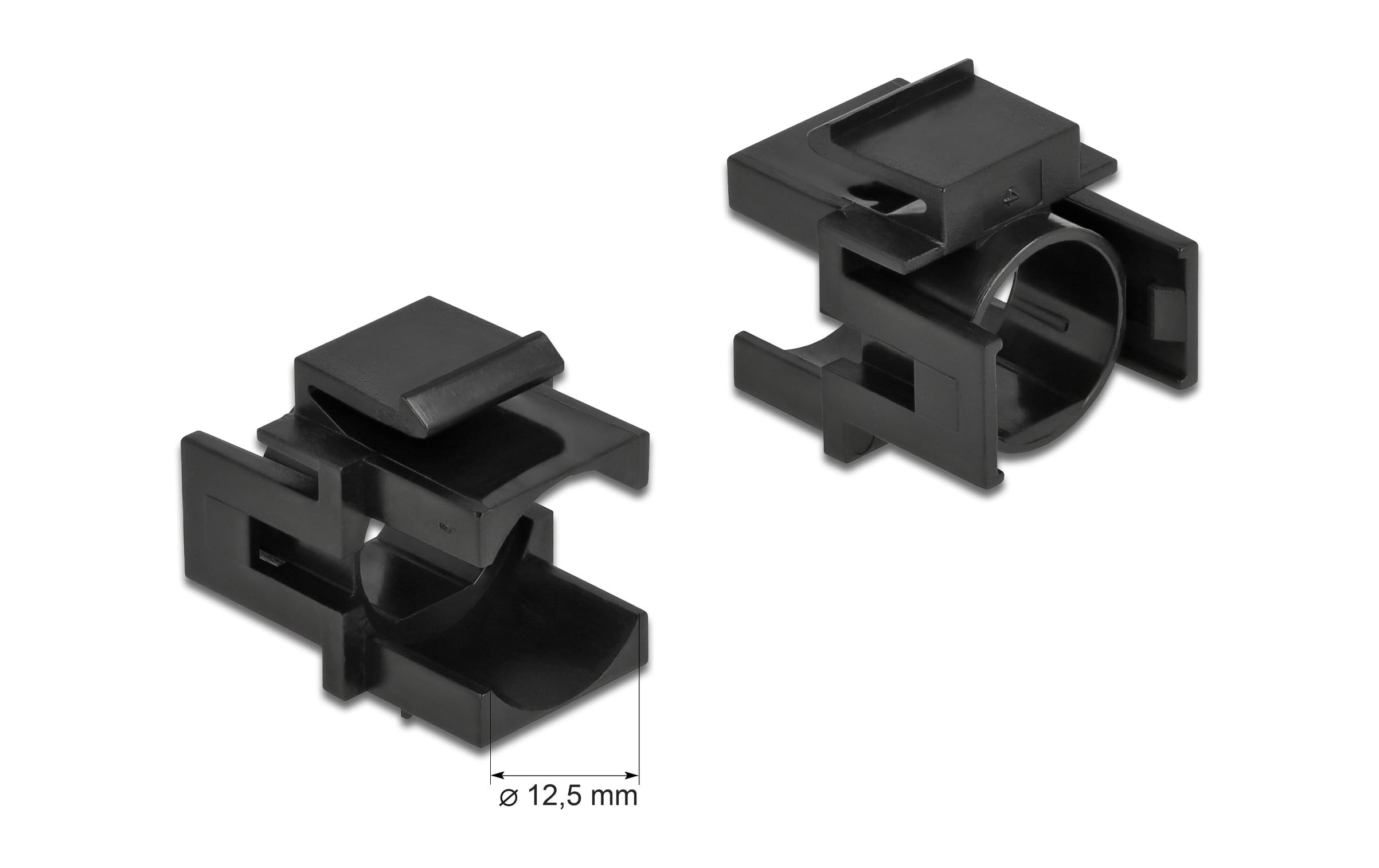 Delock Keystone-Modul 12.5 mm Durchführung, schwarz 4er-Pack