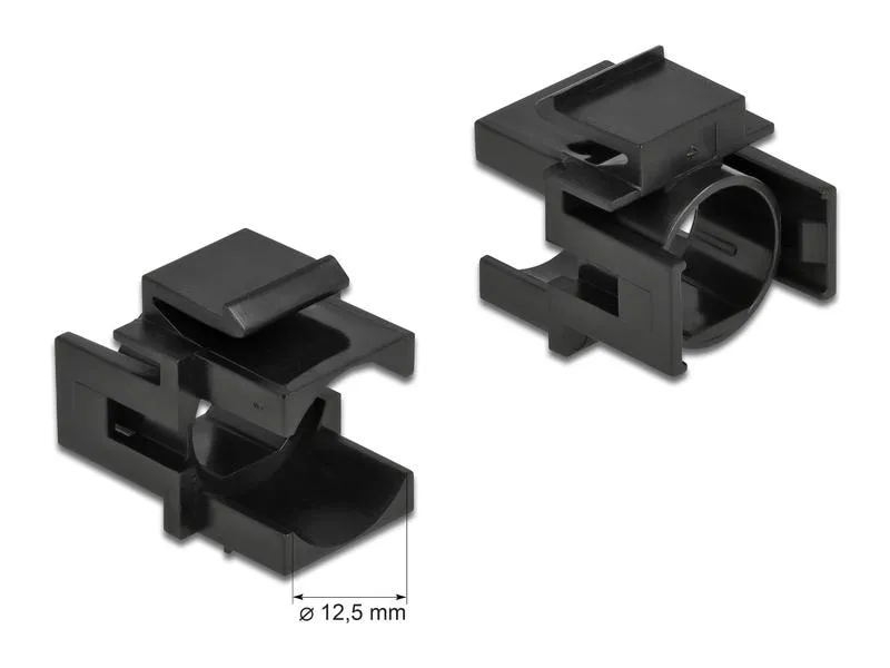 Delock Keystone-Modul 12.5 mm Durchführung, schwarz 4er-Pack Delock Keystone-Modul 12.5 mm Durchführung, schwarz 4er-Pack