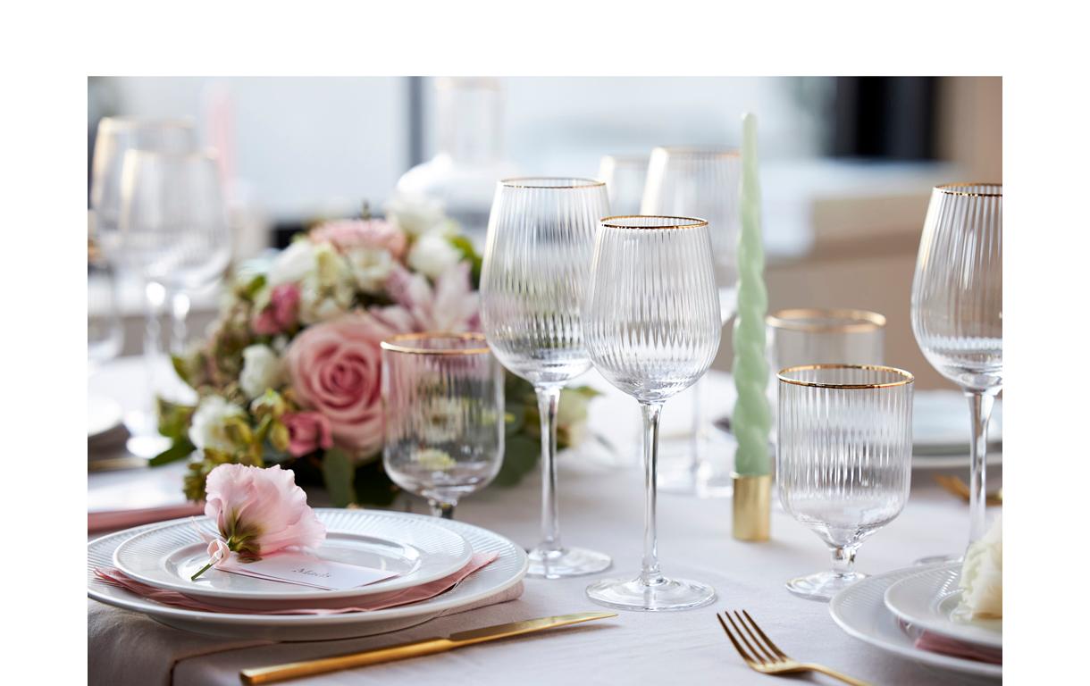 Lyngby Weingläser-Set Palermo Gold 4 Stück, 30 cl