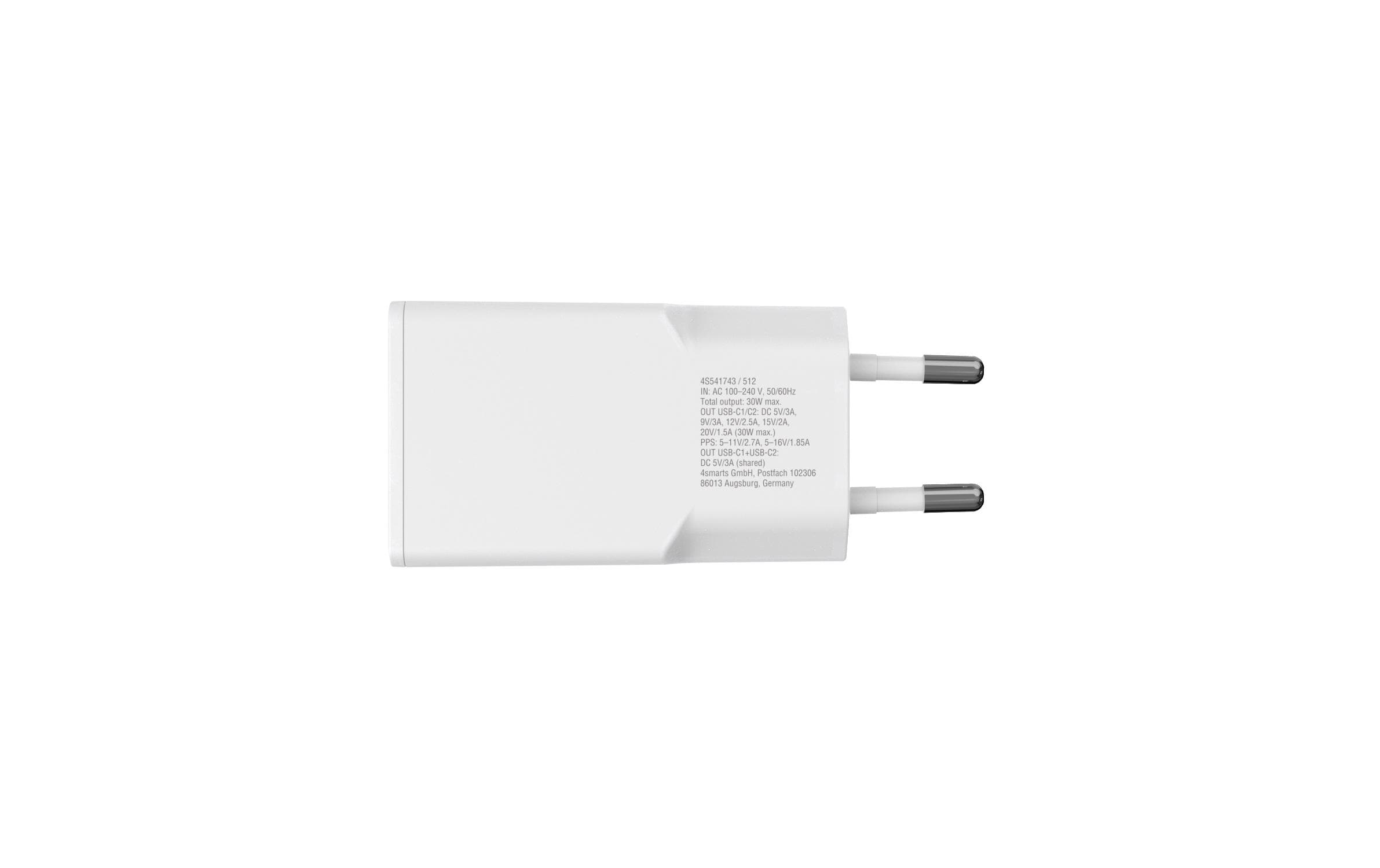 4smarts Netzladegerät PDPlug Slim Dual Weiss