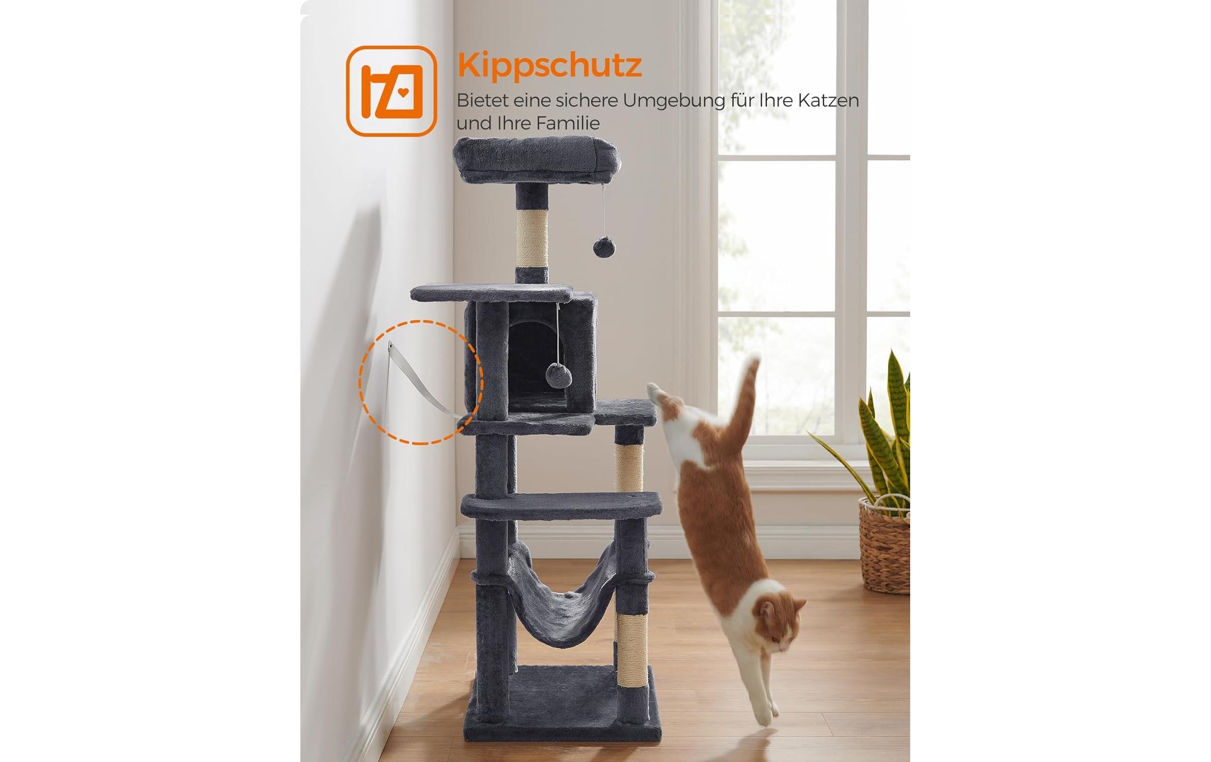 Feandrea Kratzbaum mit Hängematte dunkelgrau 55 x 45 x 143 cm